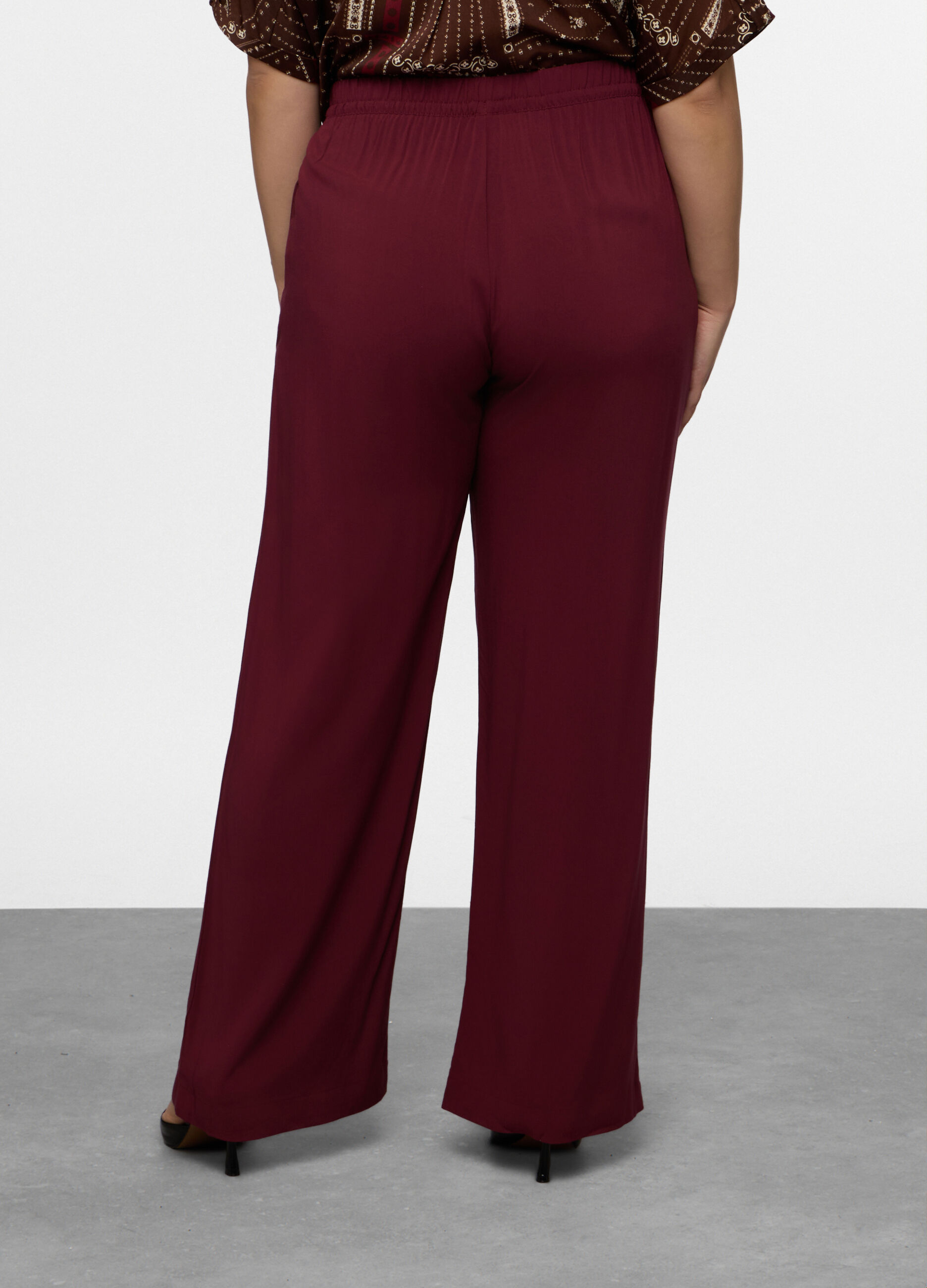 Pantaloni Wide Leg in pura viscosa donna curvy_1