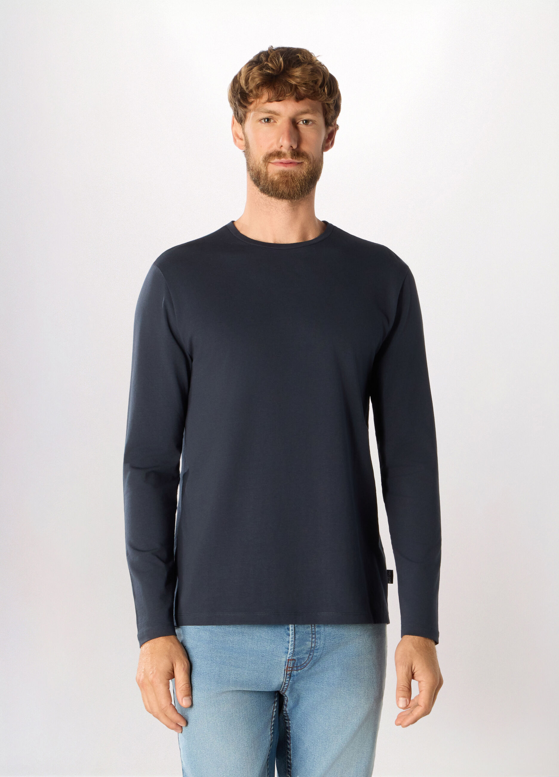 T-shirt girocollo a maniche lunghe uomo_0