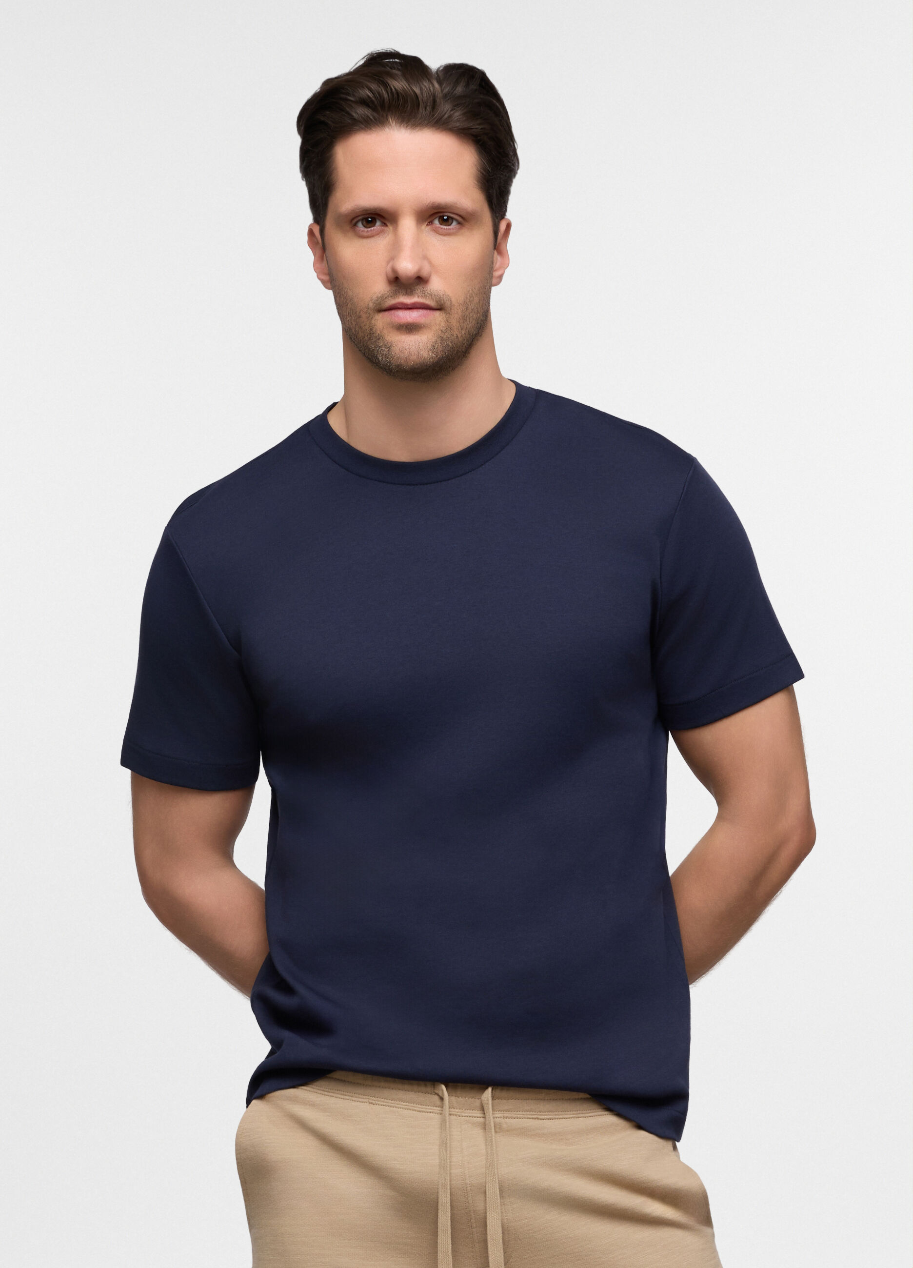 T-shirt girocollo in cotone interlock uomo_0