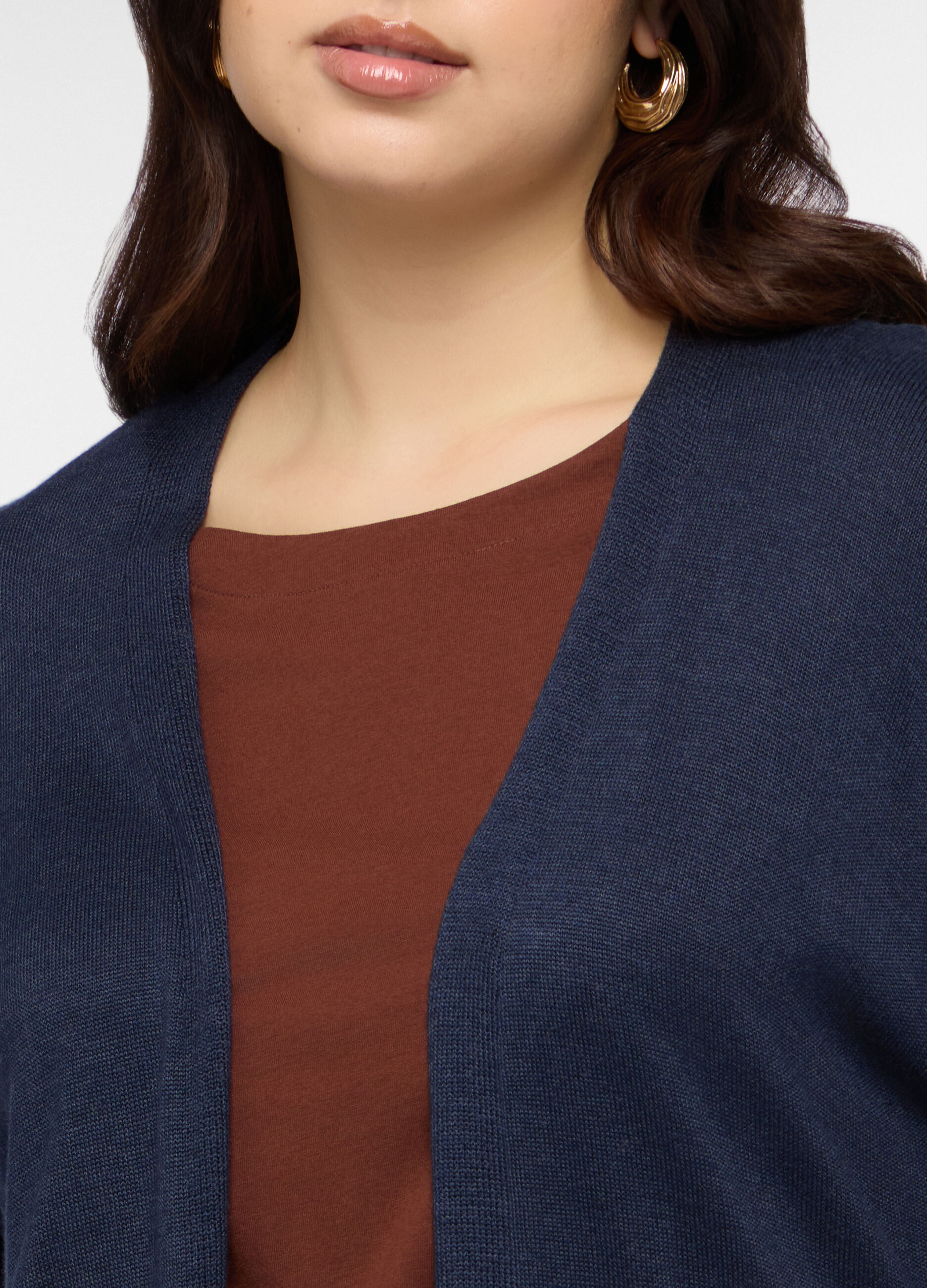Cardigan misto viscosa aperto donna curvy_2