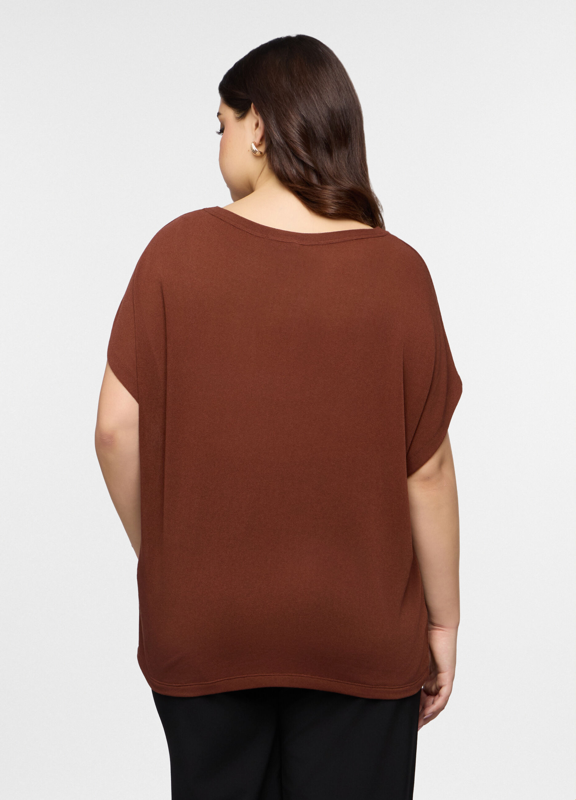 T-shirt girocollo stretch donna curvy_1
