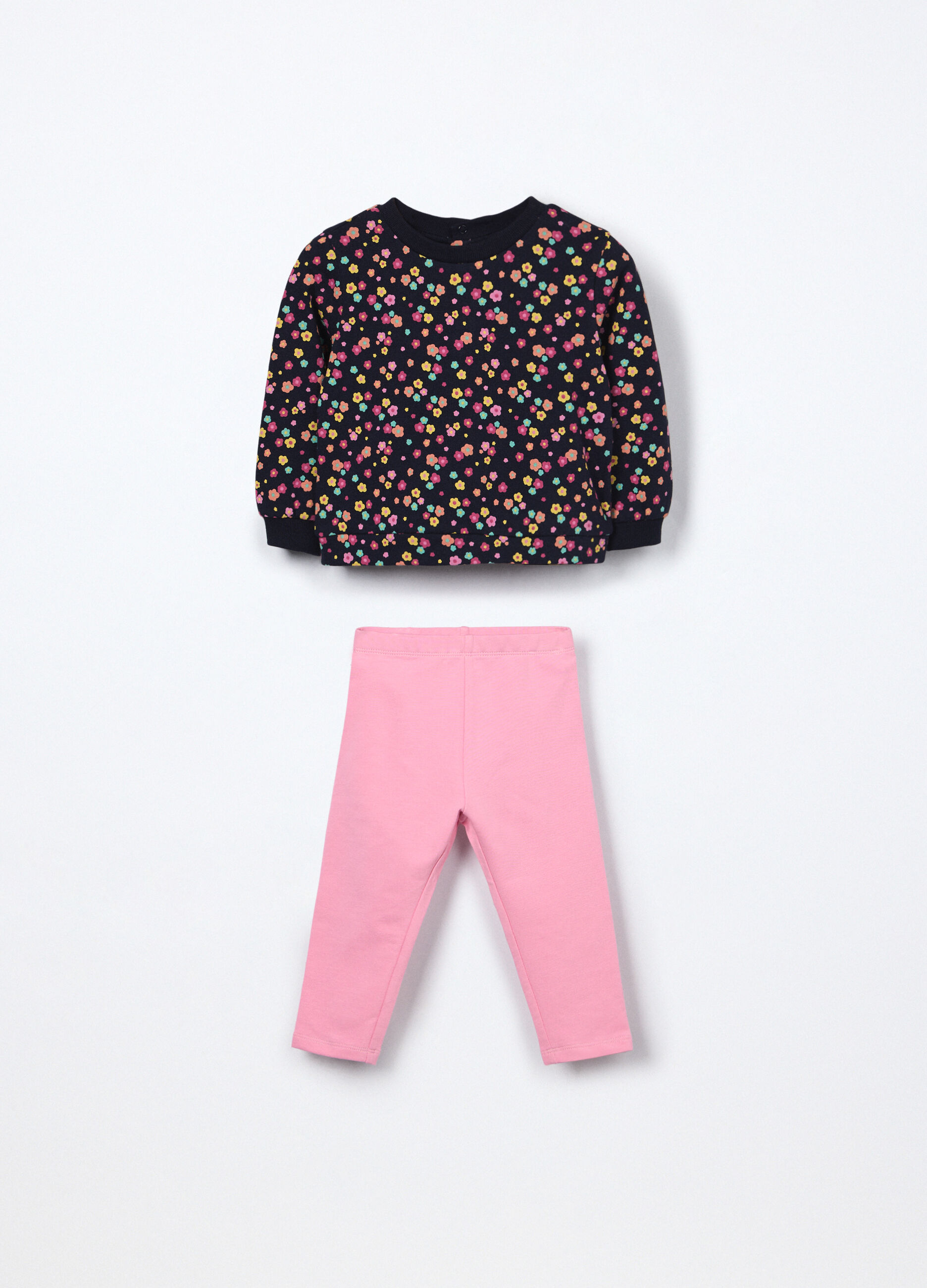 Jogging set in french terry di puro cotone neonata_0