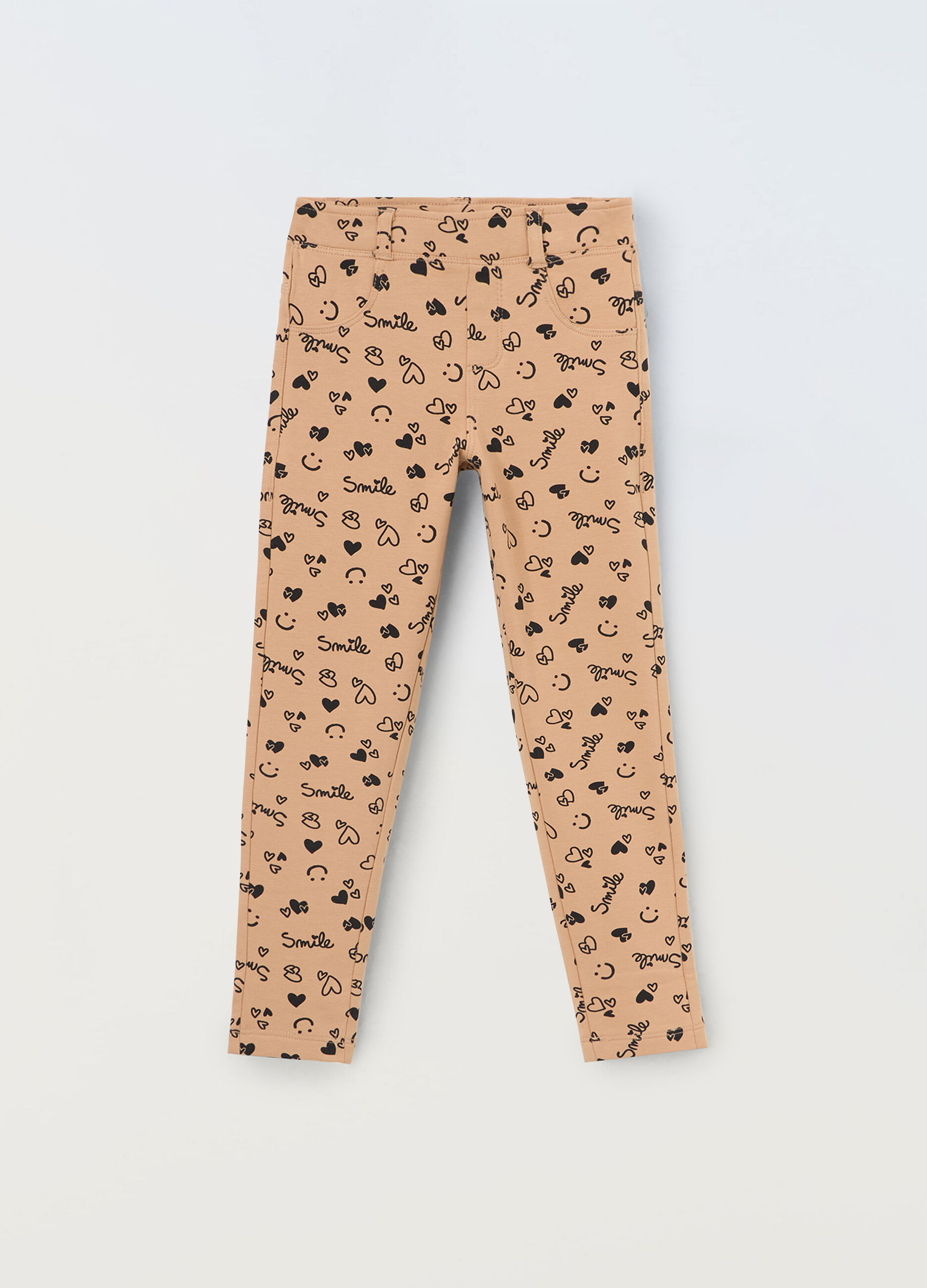 Treggings in french terry di cotone bambina_0