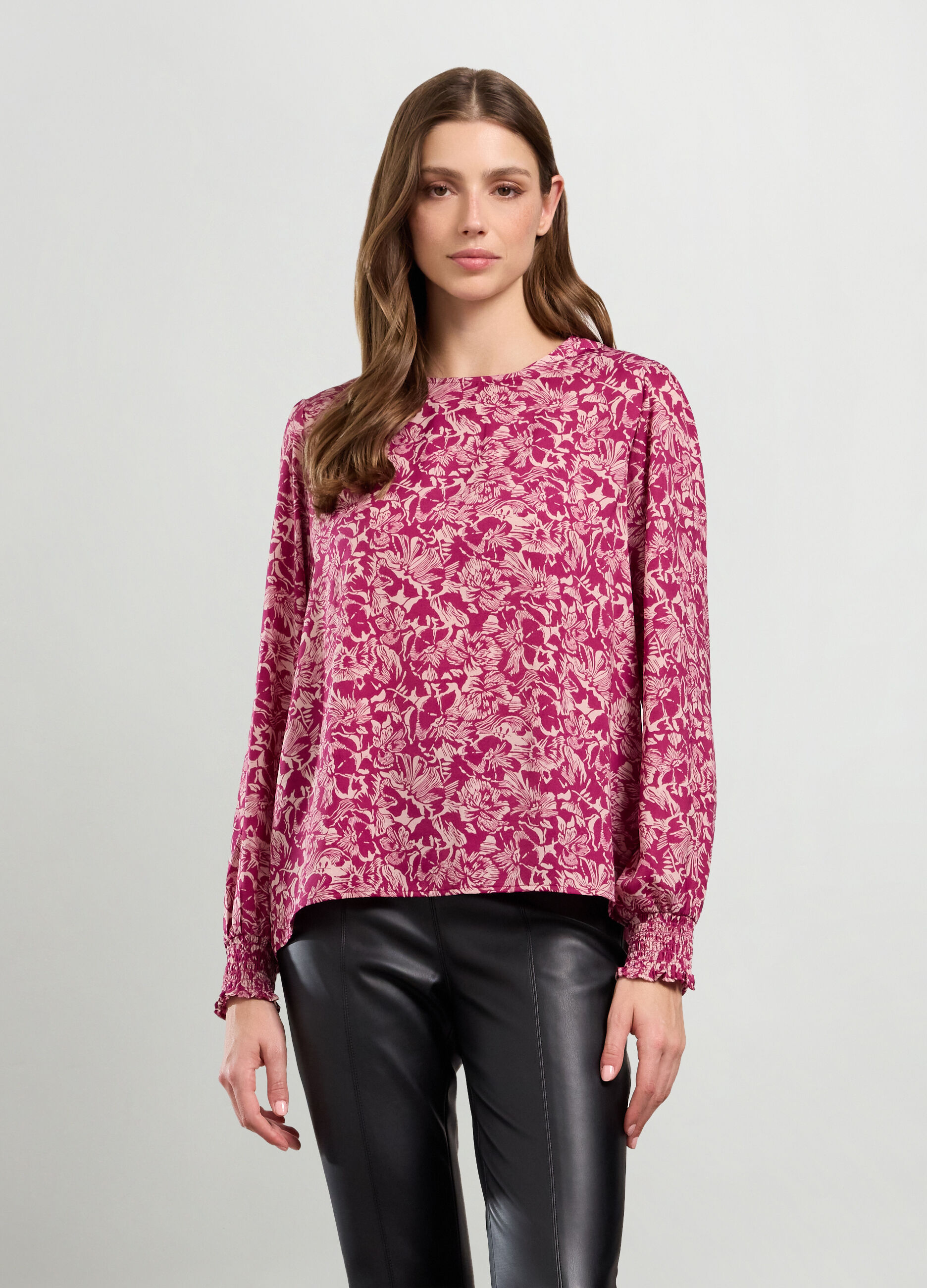 Blusa con stampa floreale donna_0