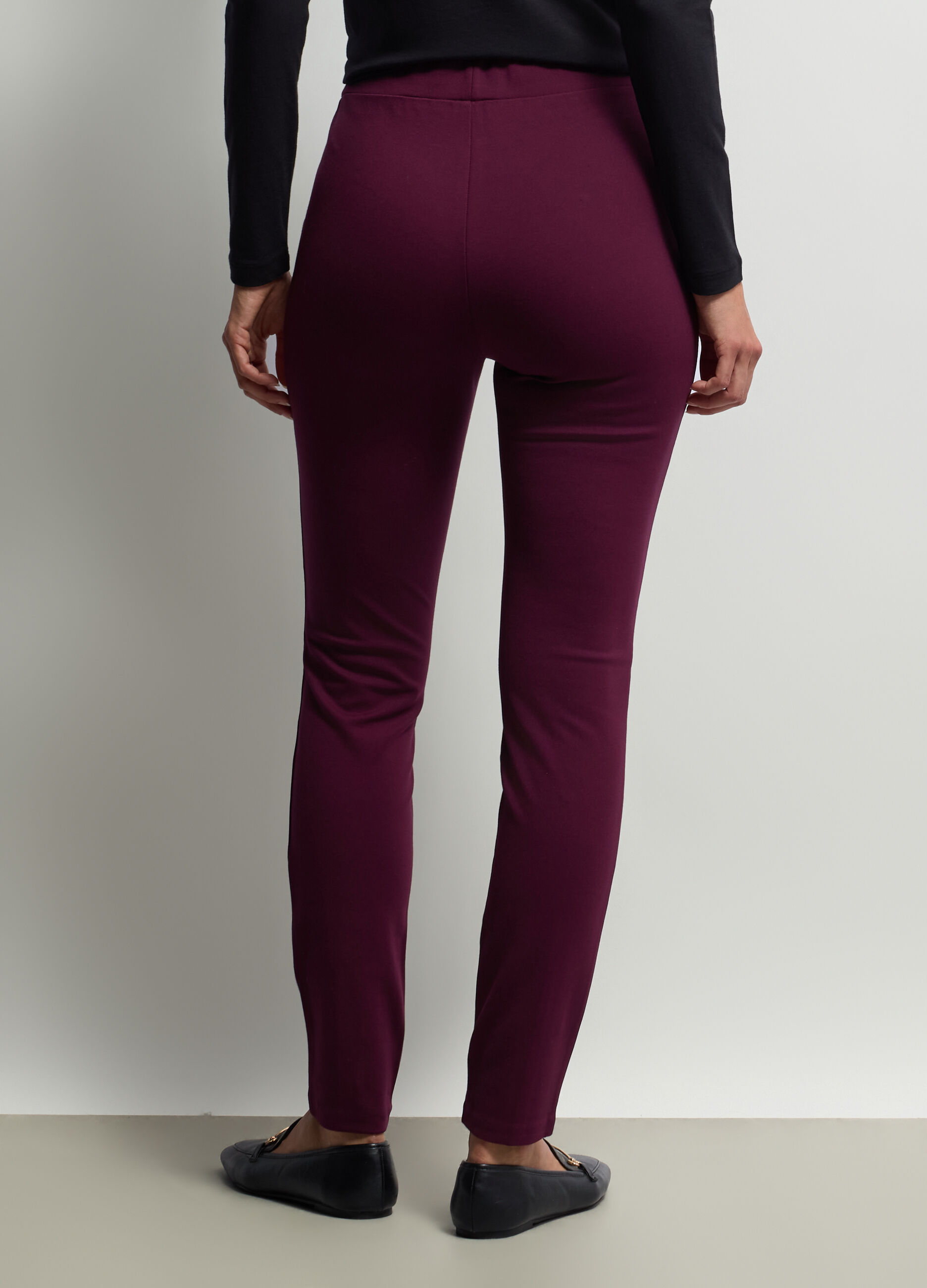 Leggings Fit Slim in Punto Milano misto viscosa stretch donna_2