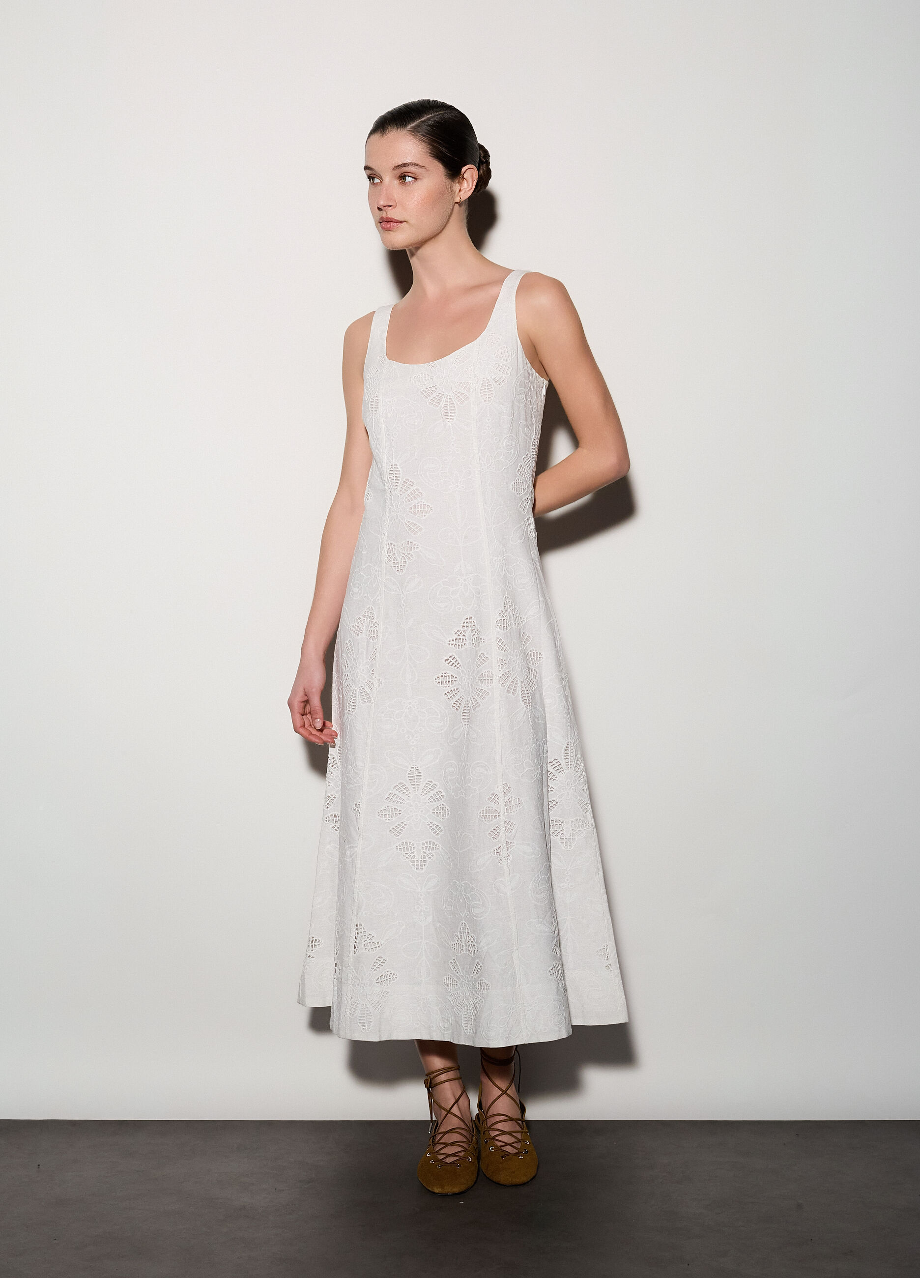 Abito lungo misto lino donna_0