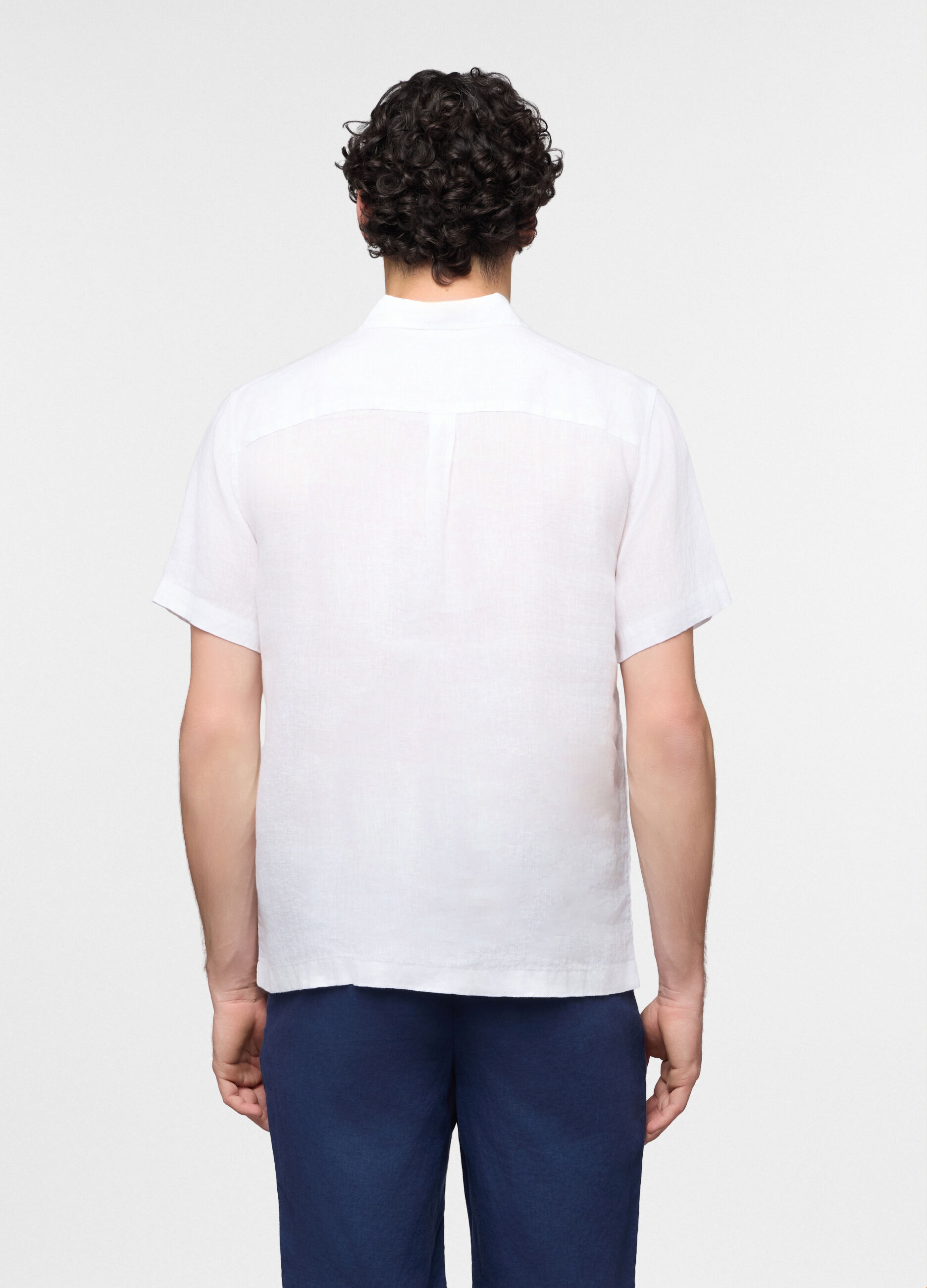 Camicia a maniche corte in lino uomo_1