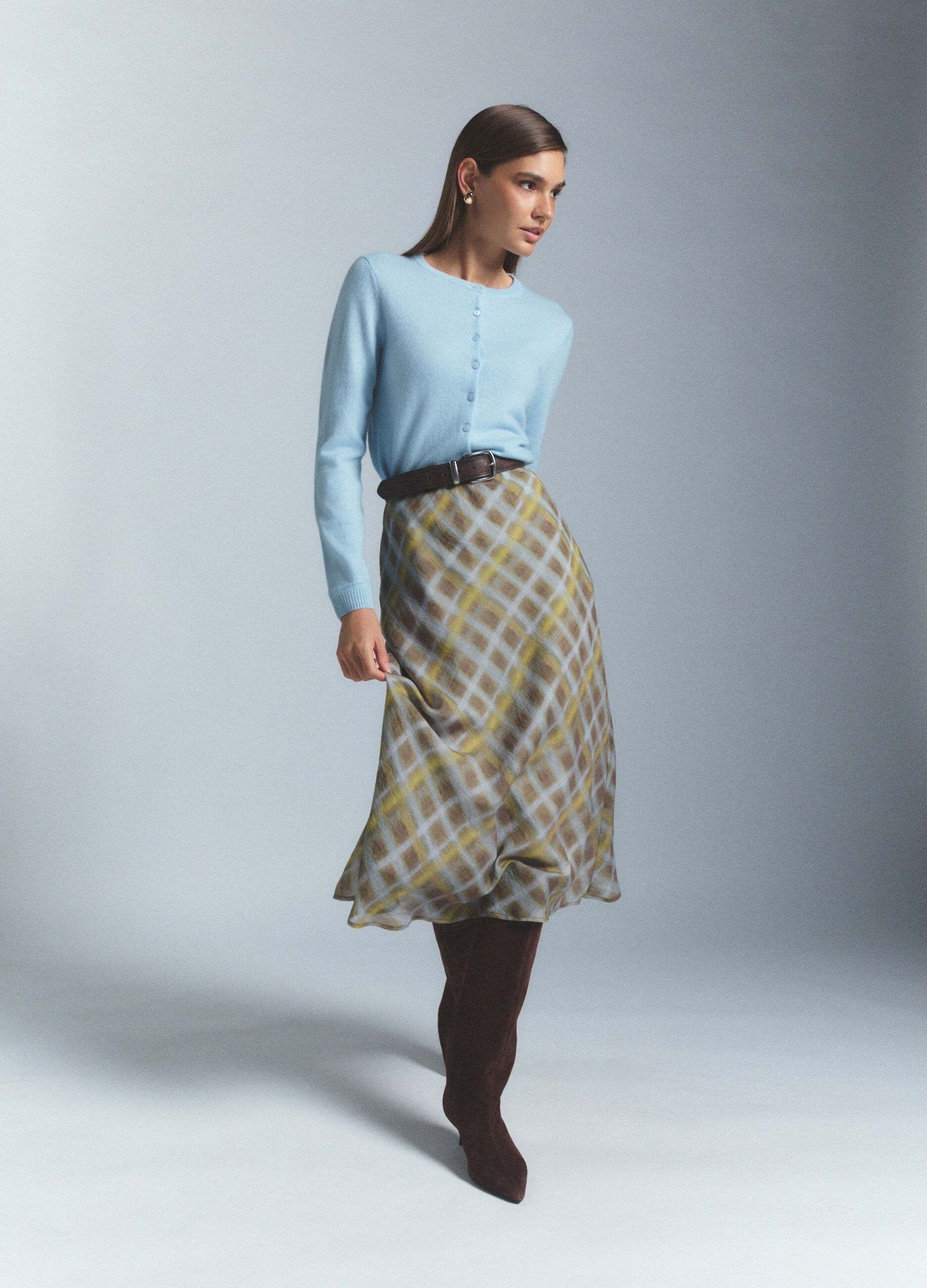 Cardigan girocollo in puro cashmere donna_0
