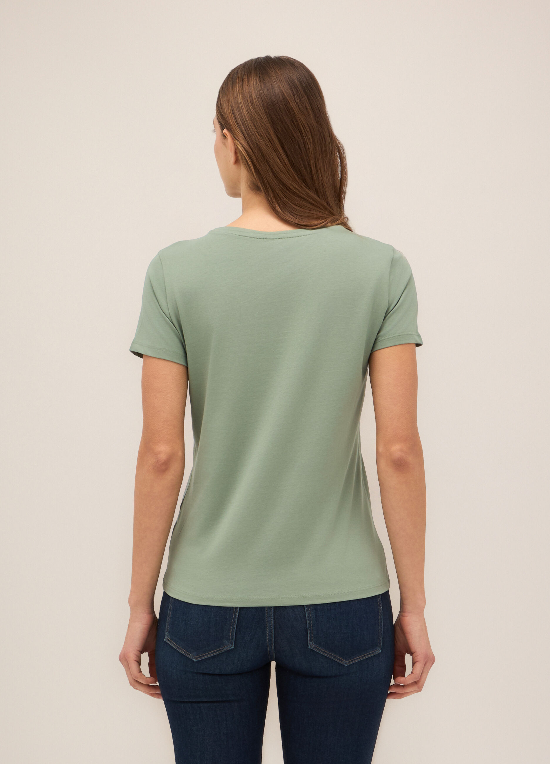T-shirt in cotone stretch donna_1