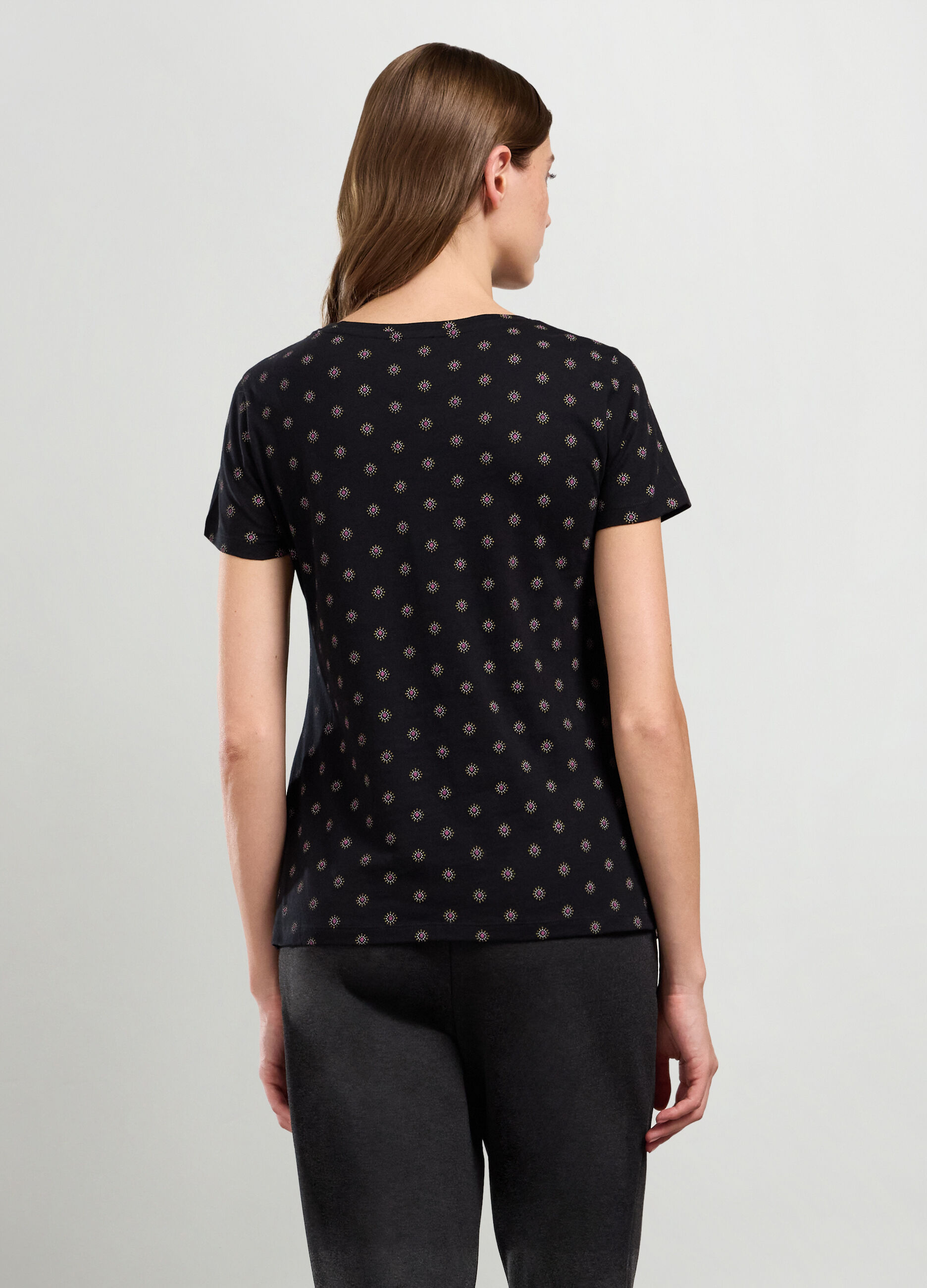 T-shirt in puro cotone con stampa donna_1