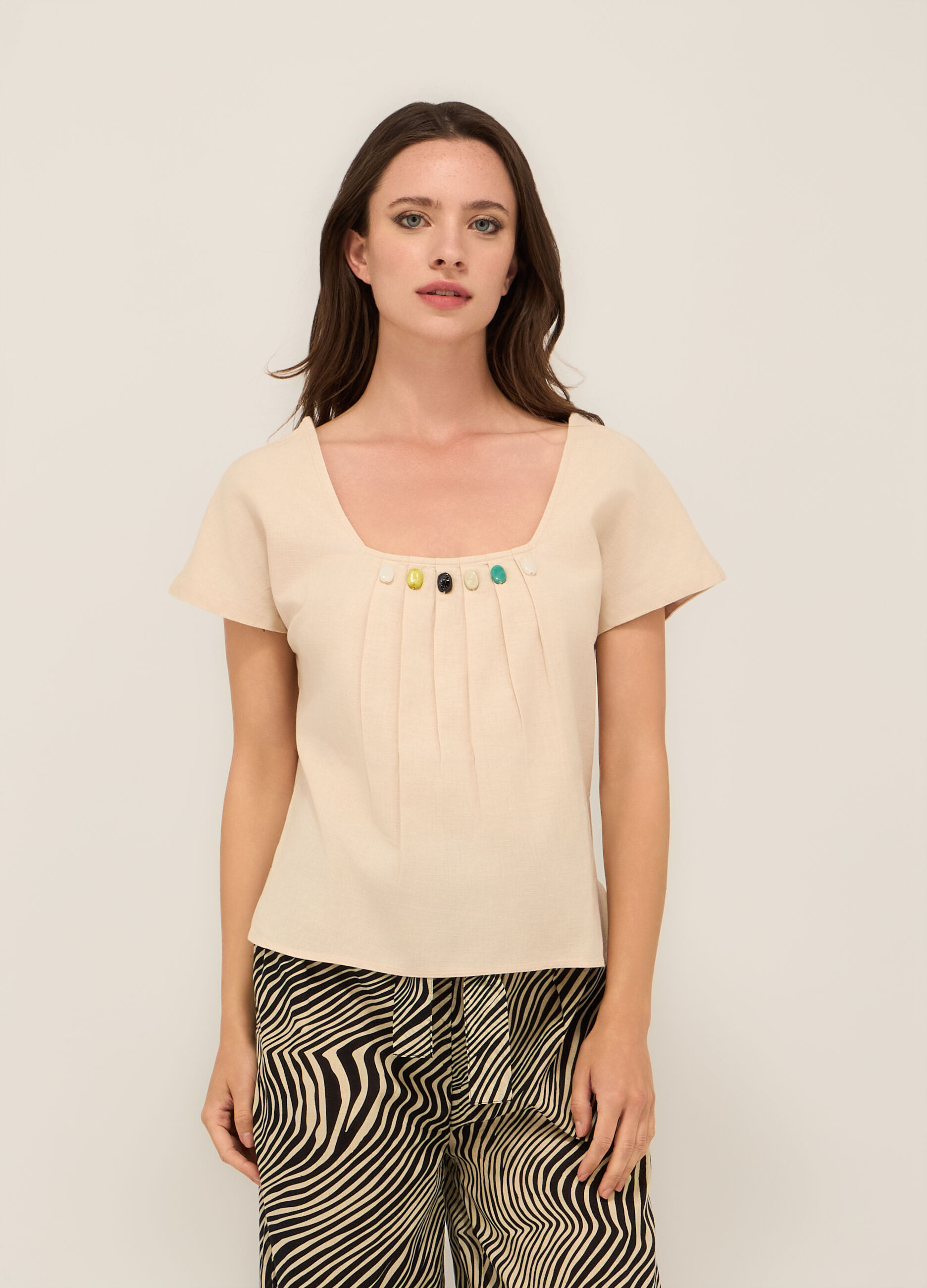 Blusa misto lino donna_0