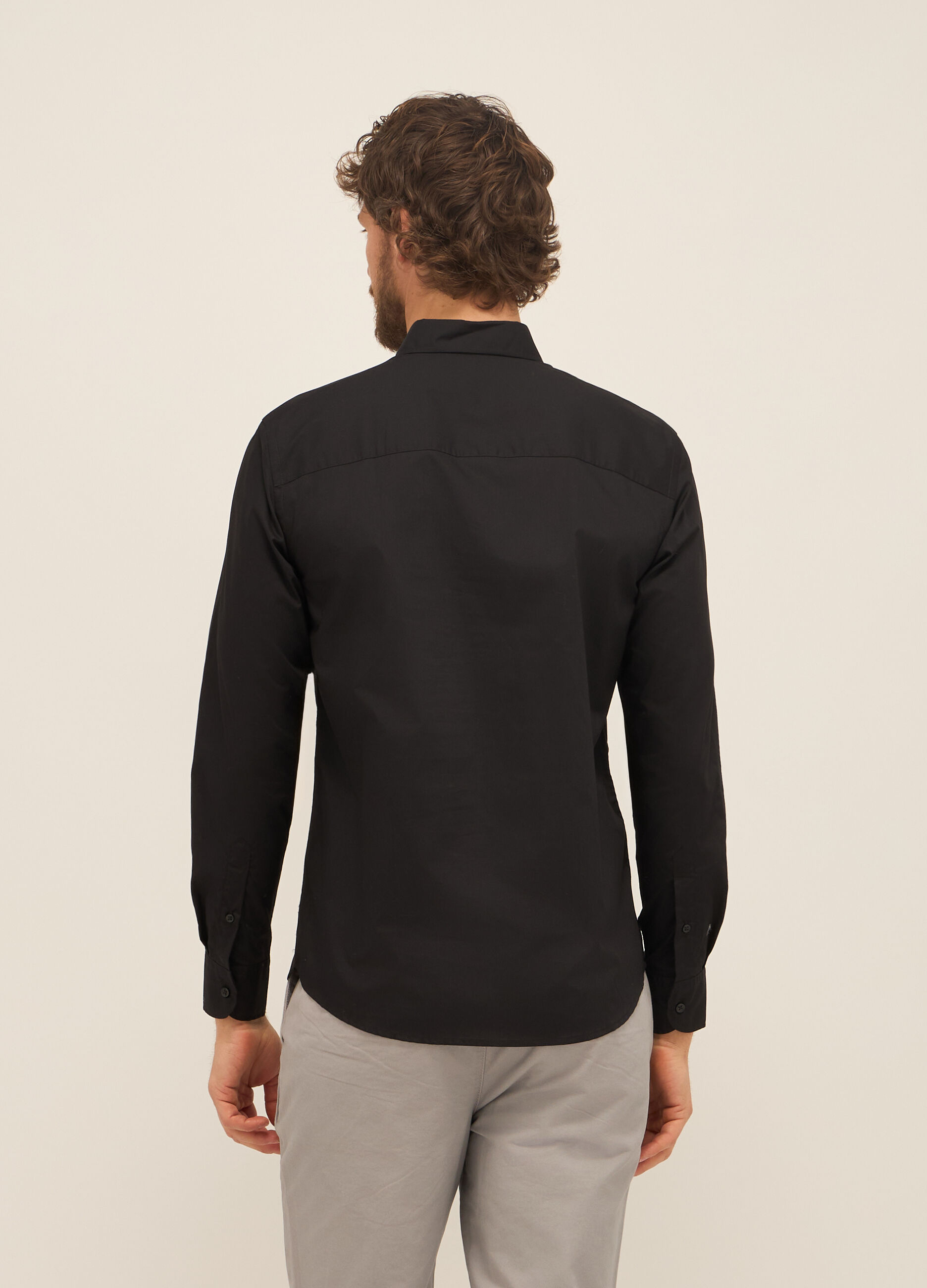 Camicia slim fit button-down in misto cotone uomo_1