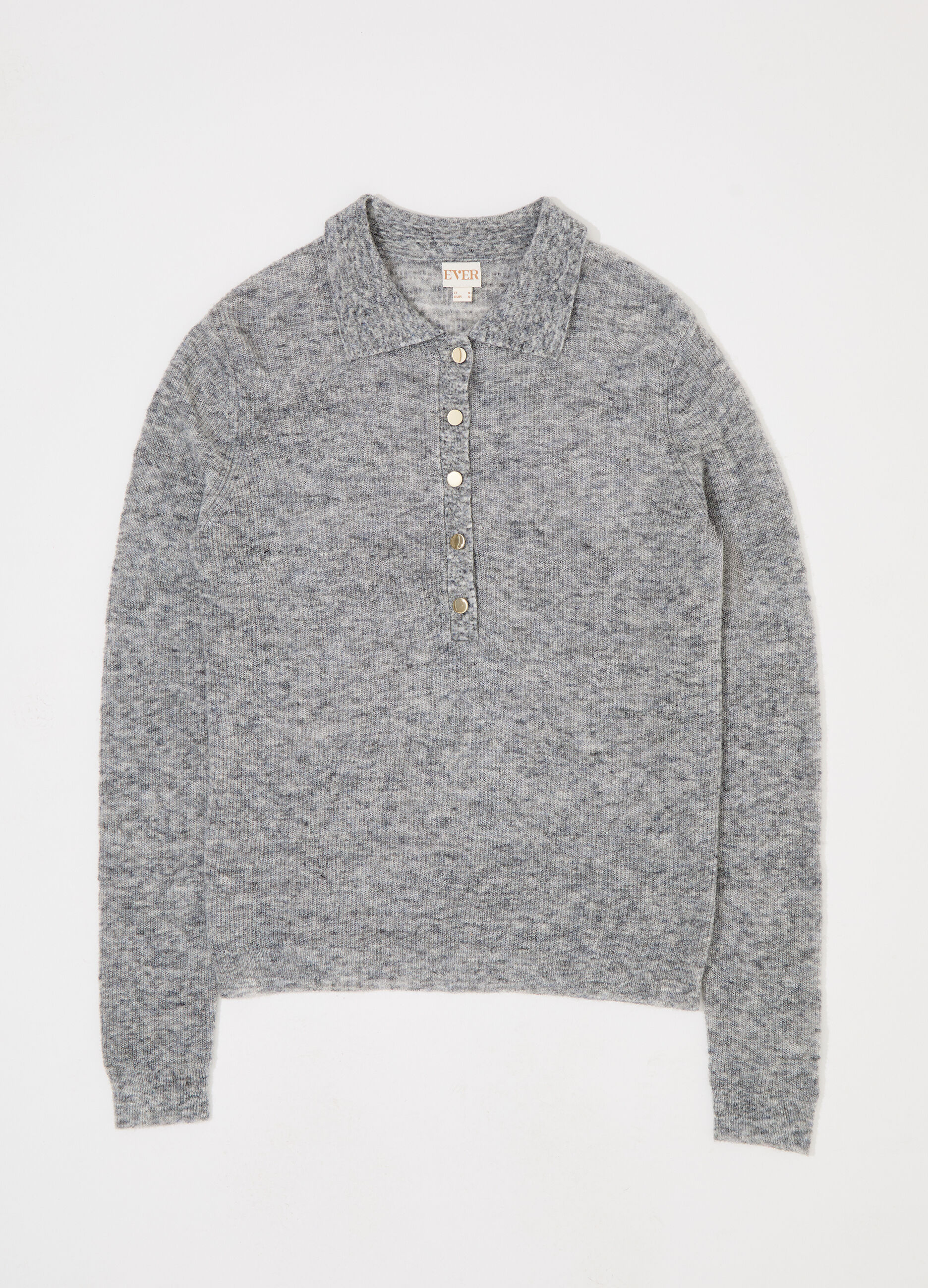 Polo tricot in misto lana e alpaca a maniche lunghe donna_4