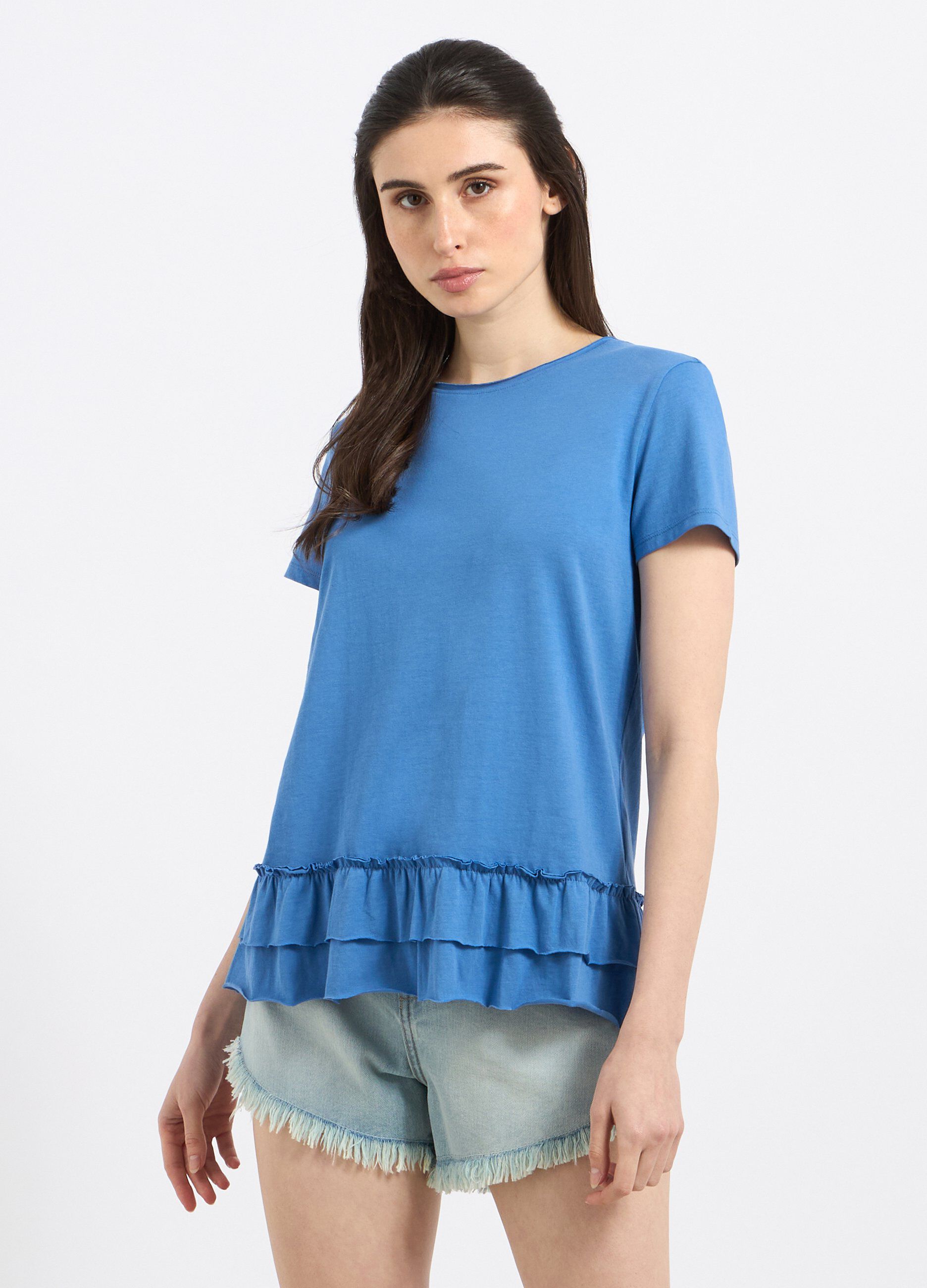 T-shirt in jersey di puro cotone donna_0