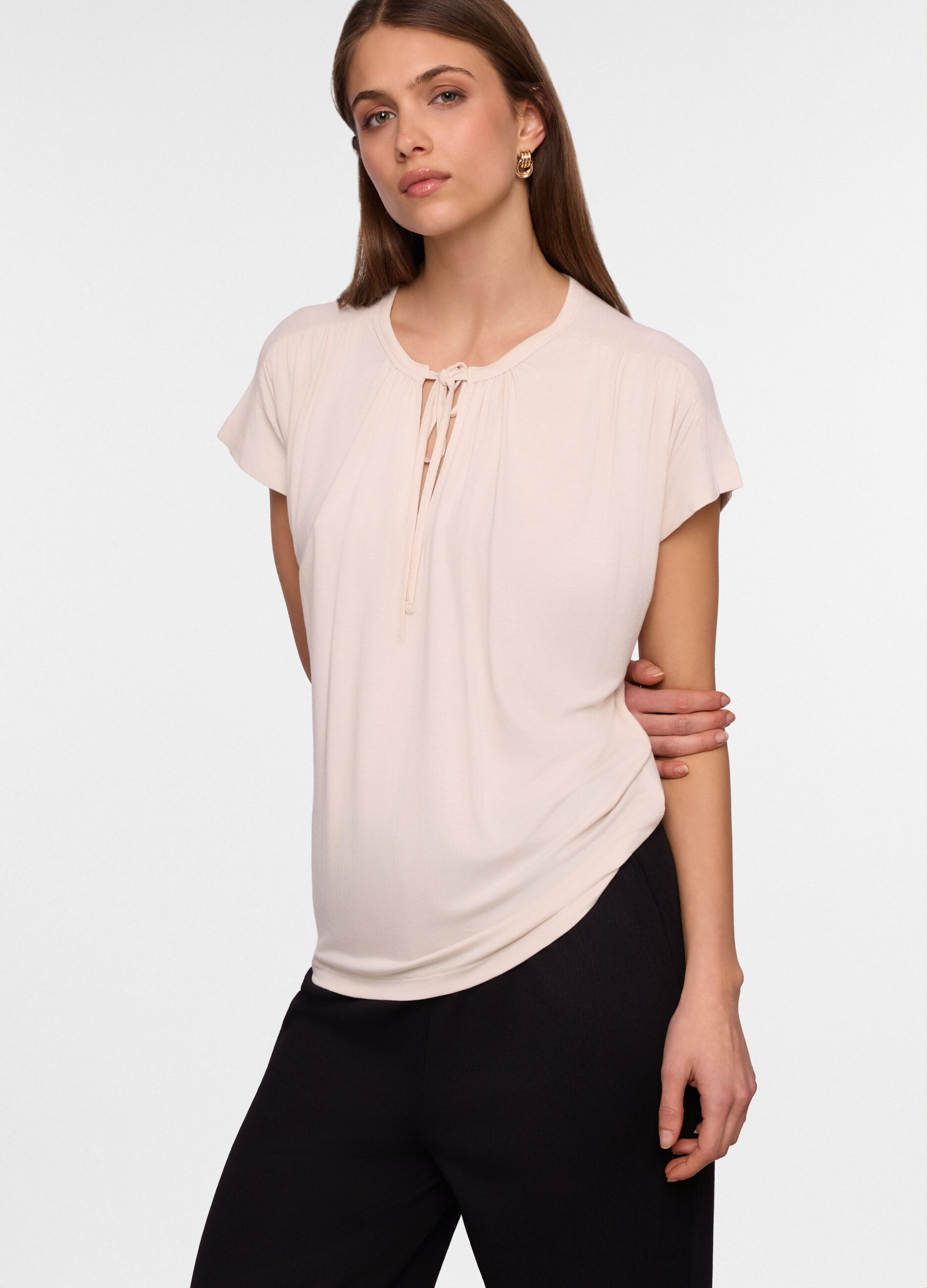 T-shirt girocollo stretch donna_0