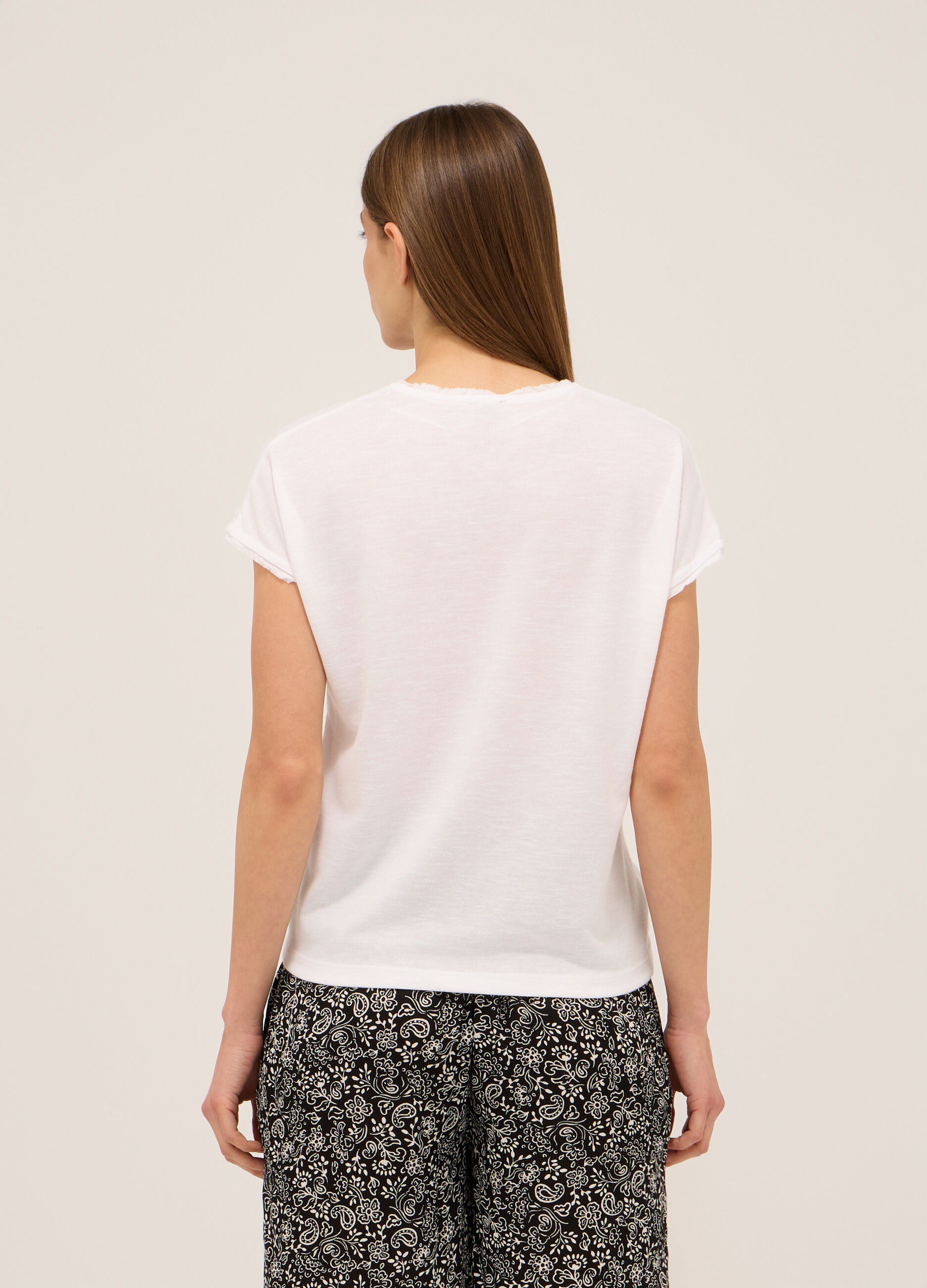 T-shirt misto lino donna_1