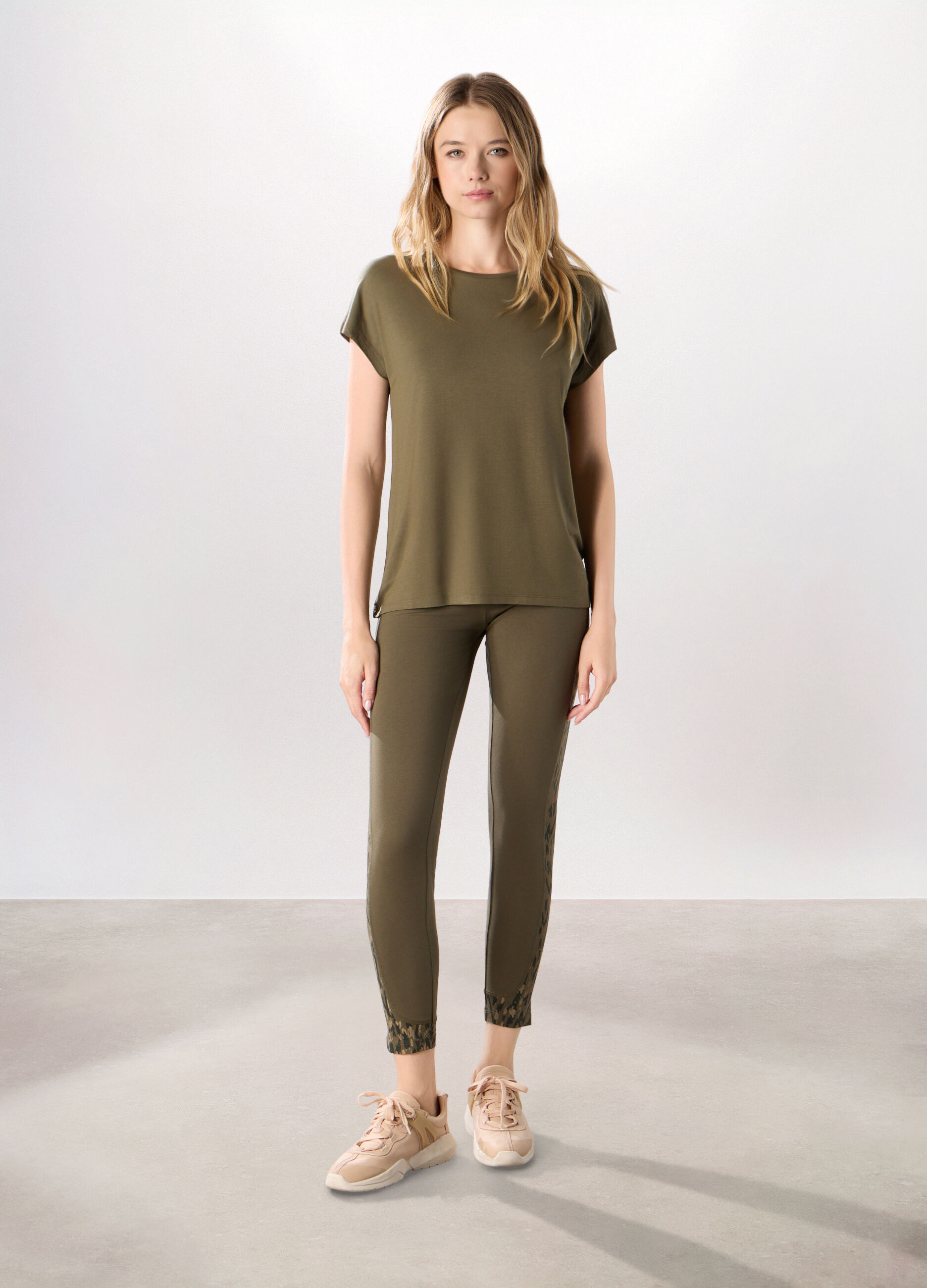 Leggings in jersey di cotone stretch Holistic fitness donna_0