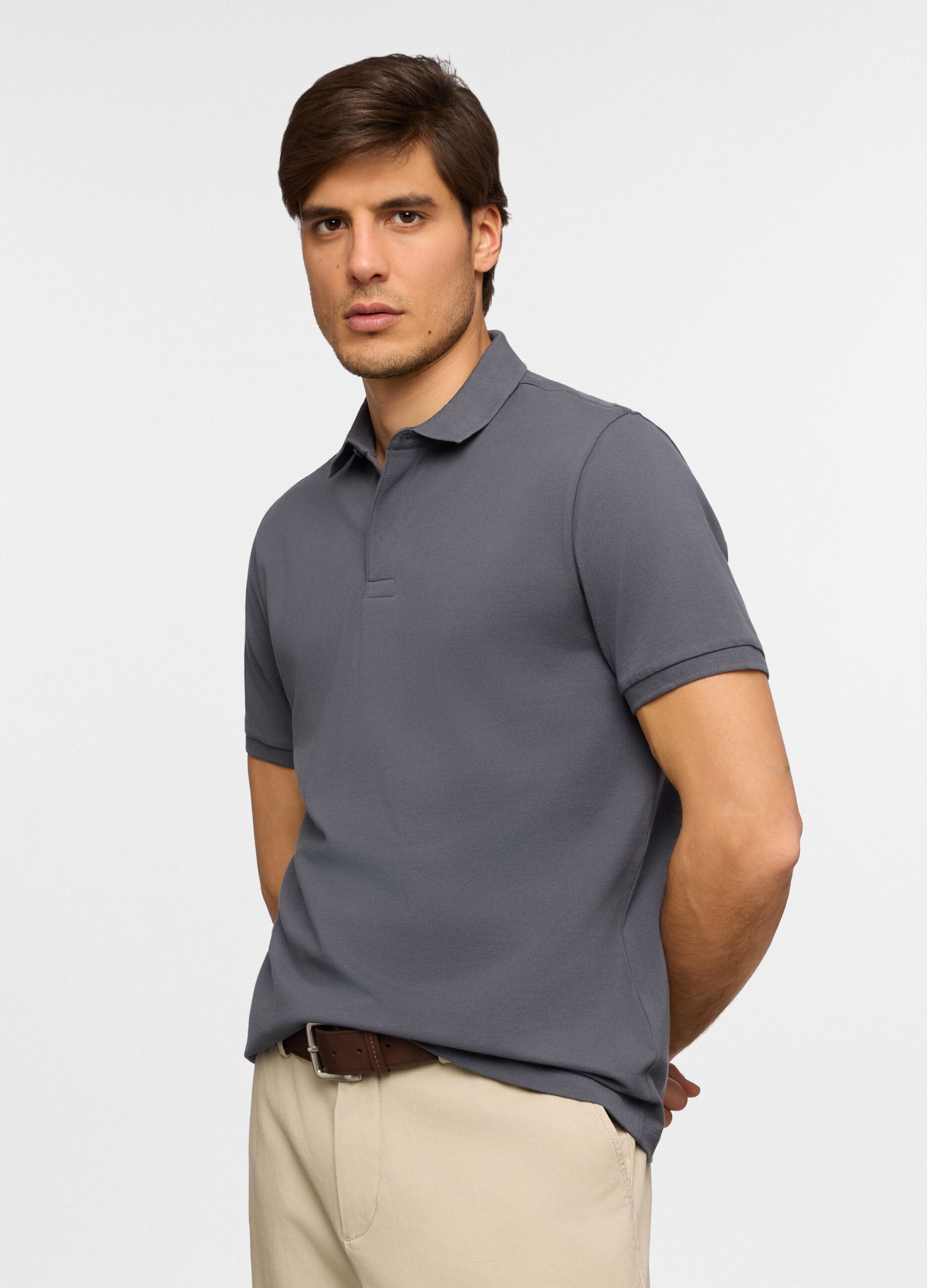 Polo a maniche corte con bottone uomo_0