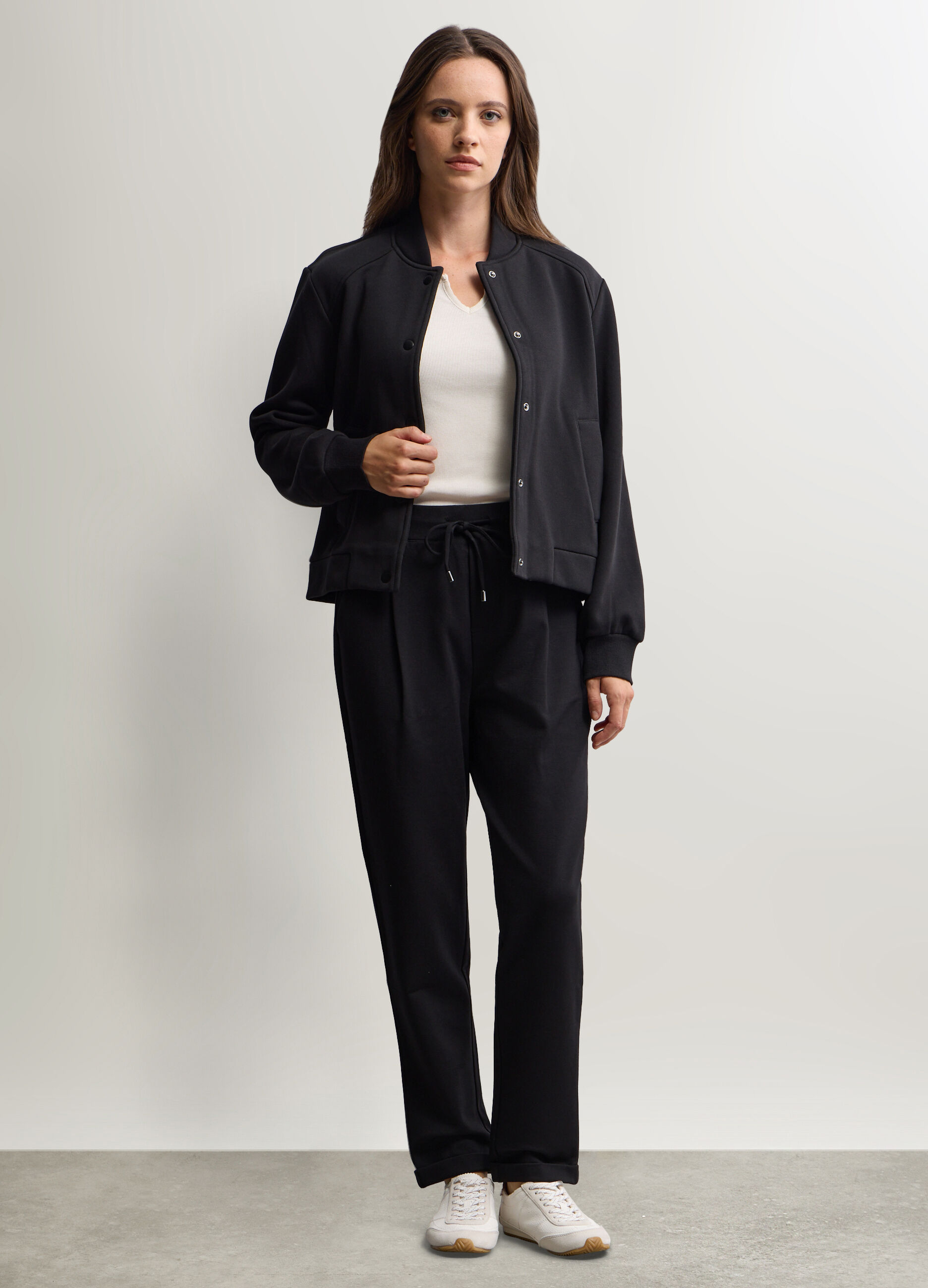 Pantaloni Fit Slim in Punto Milano di viscosa stretch donna_0