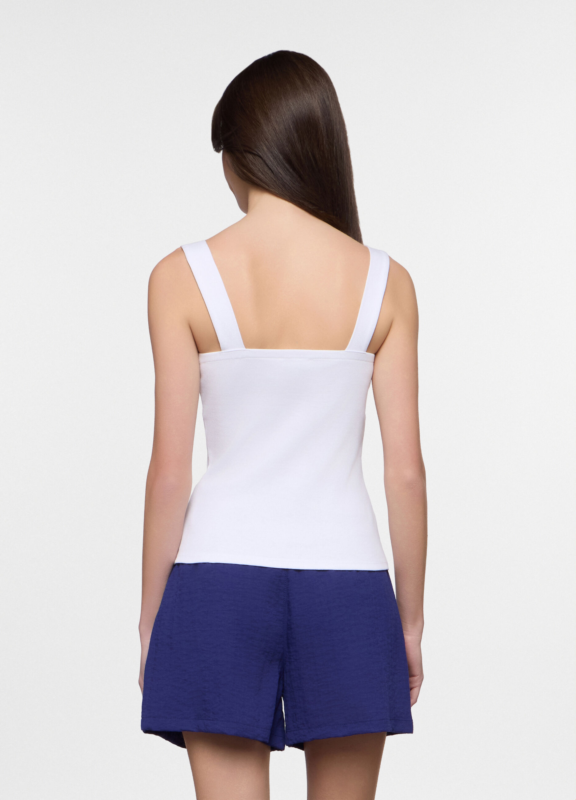 Canotta in costina stretch donna_1