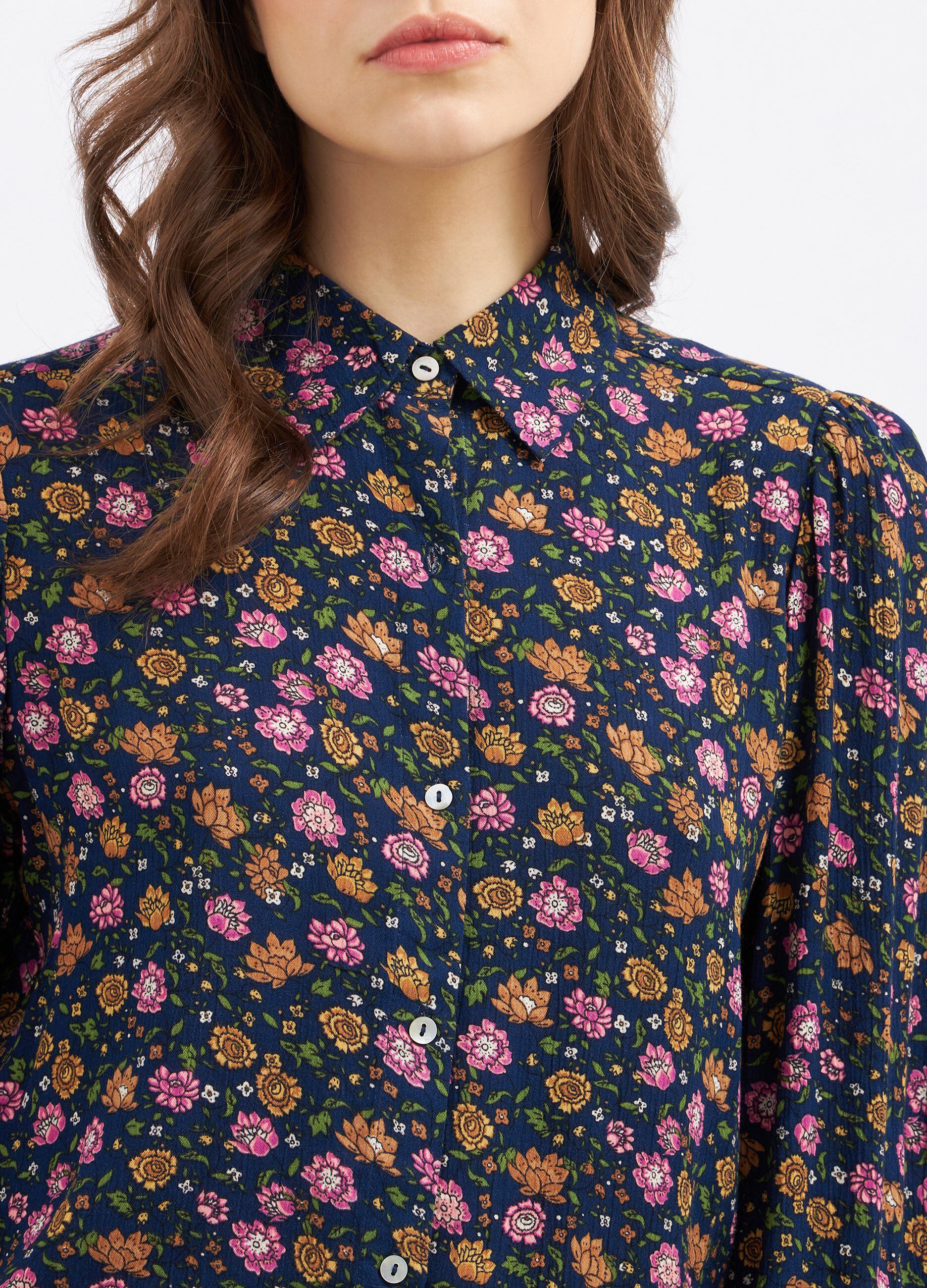 Camicia floreale in pura viscosa donna