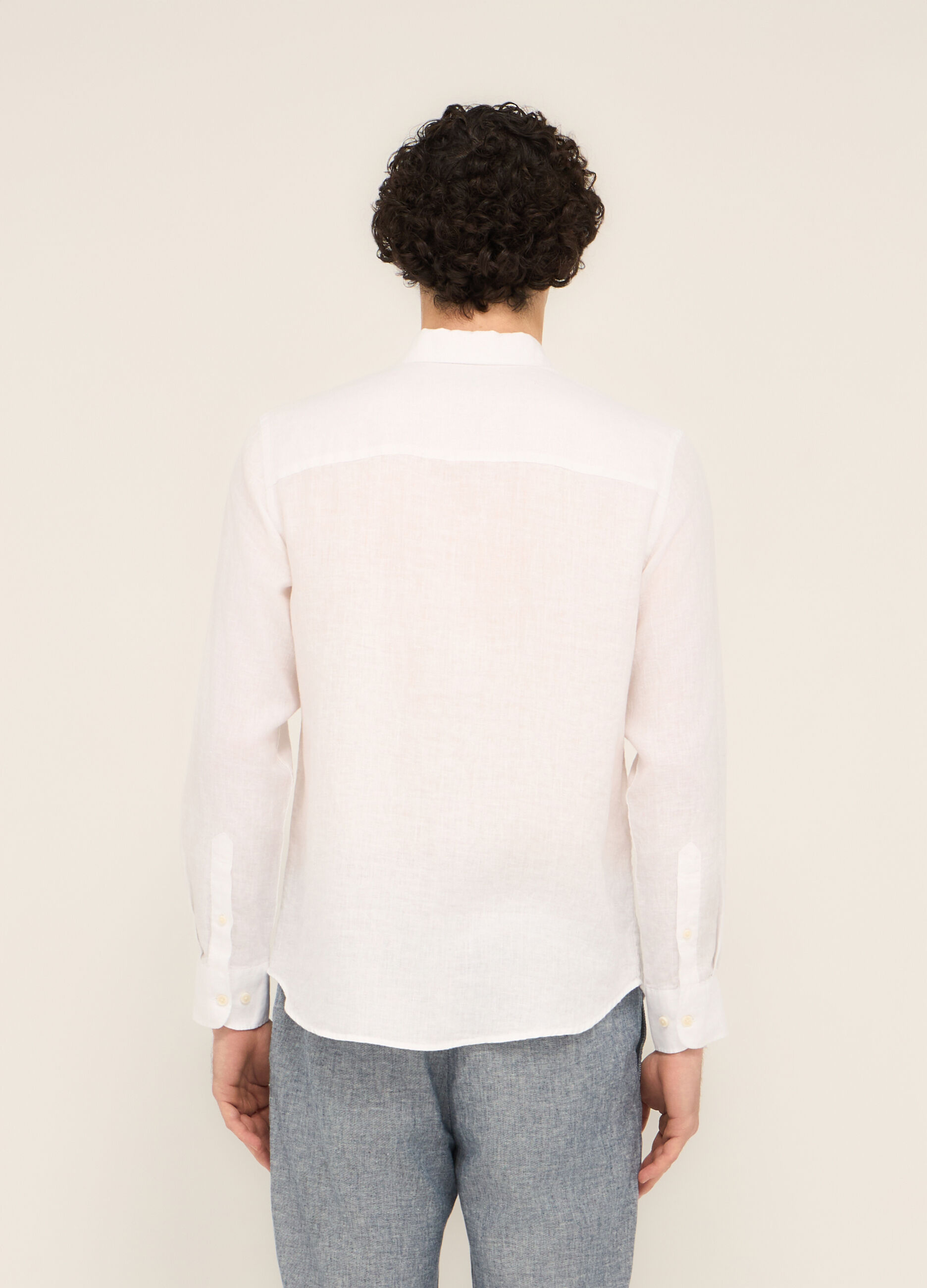 Camicia regular fit in puro lino uomo