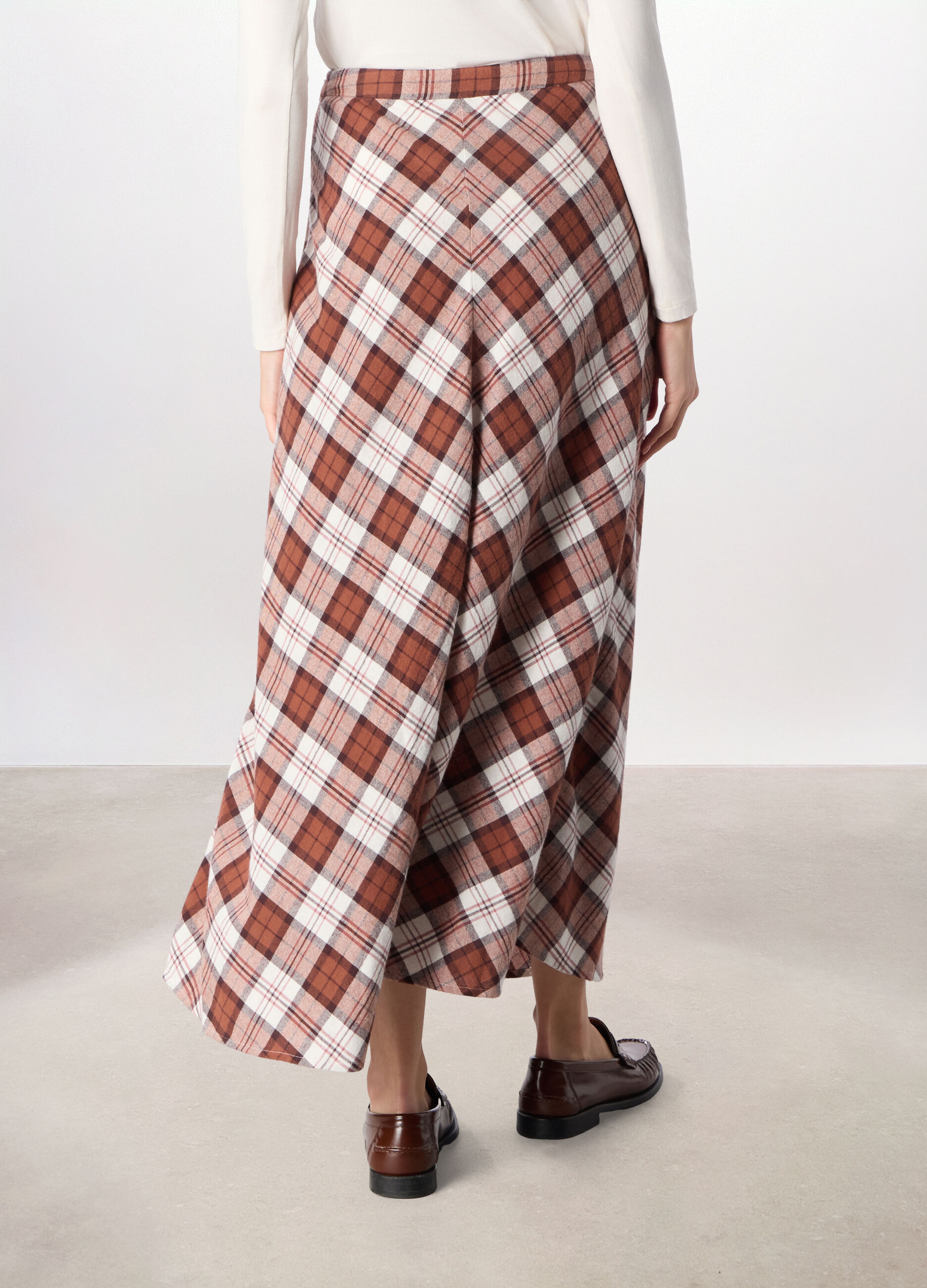 Gonna lunga in flanella di puro cotone donna_1