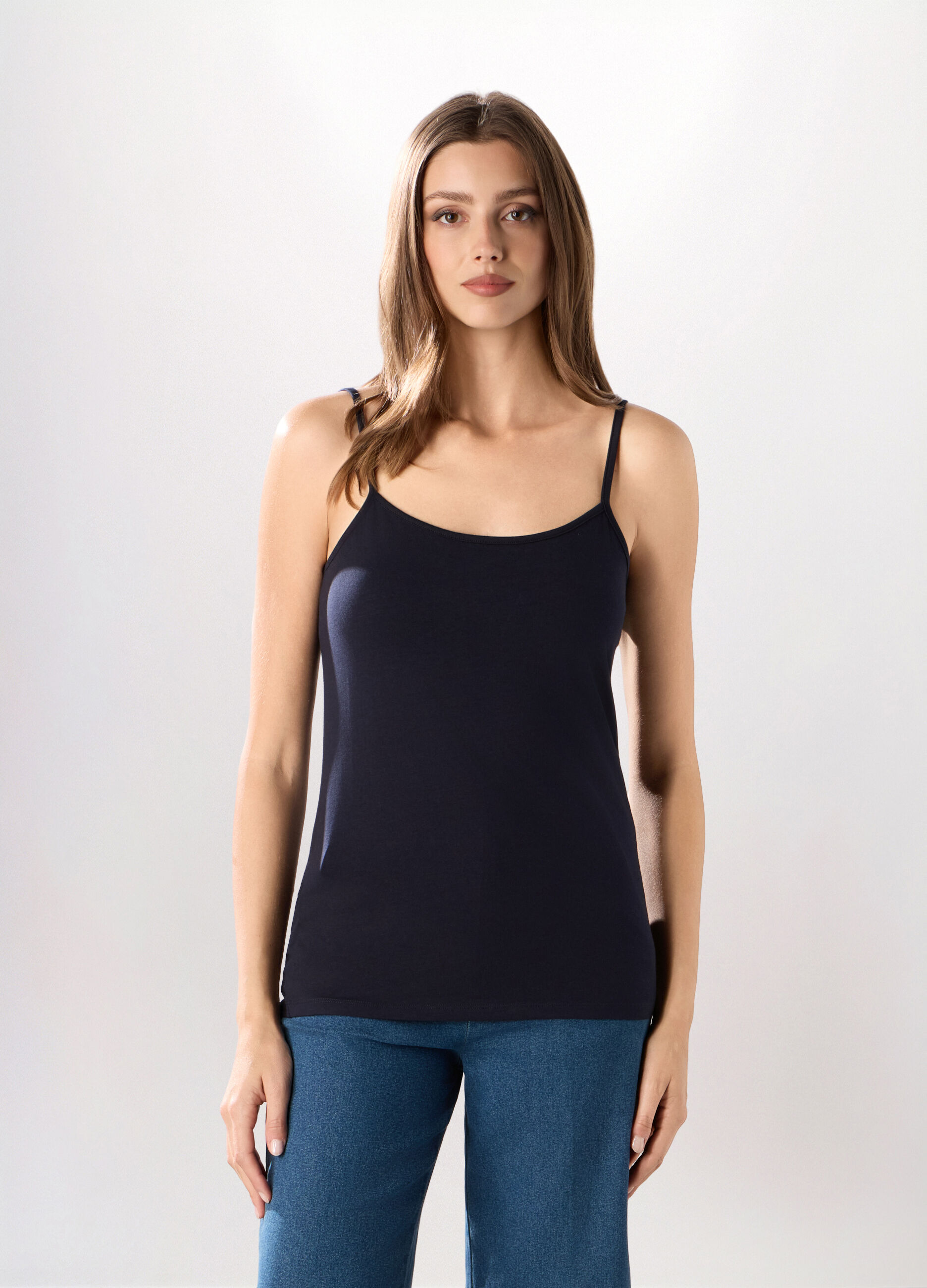 Canotta in cotone stretch donna_0