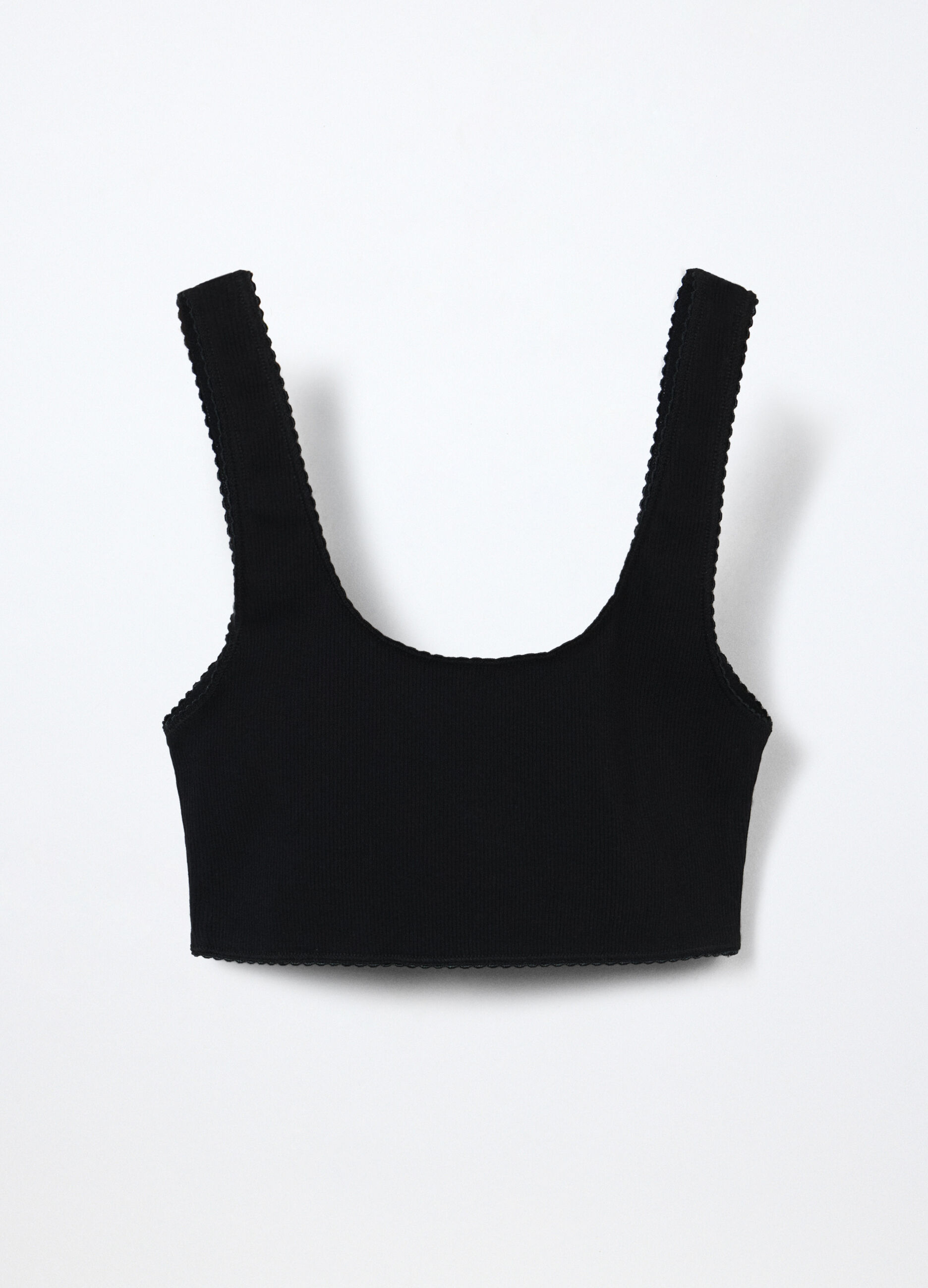 Top in costina di cotone stretch ragazza_0