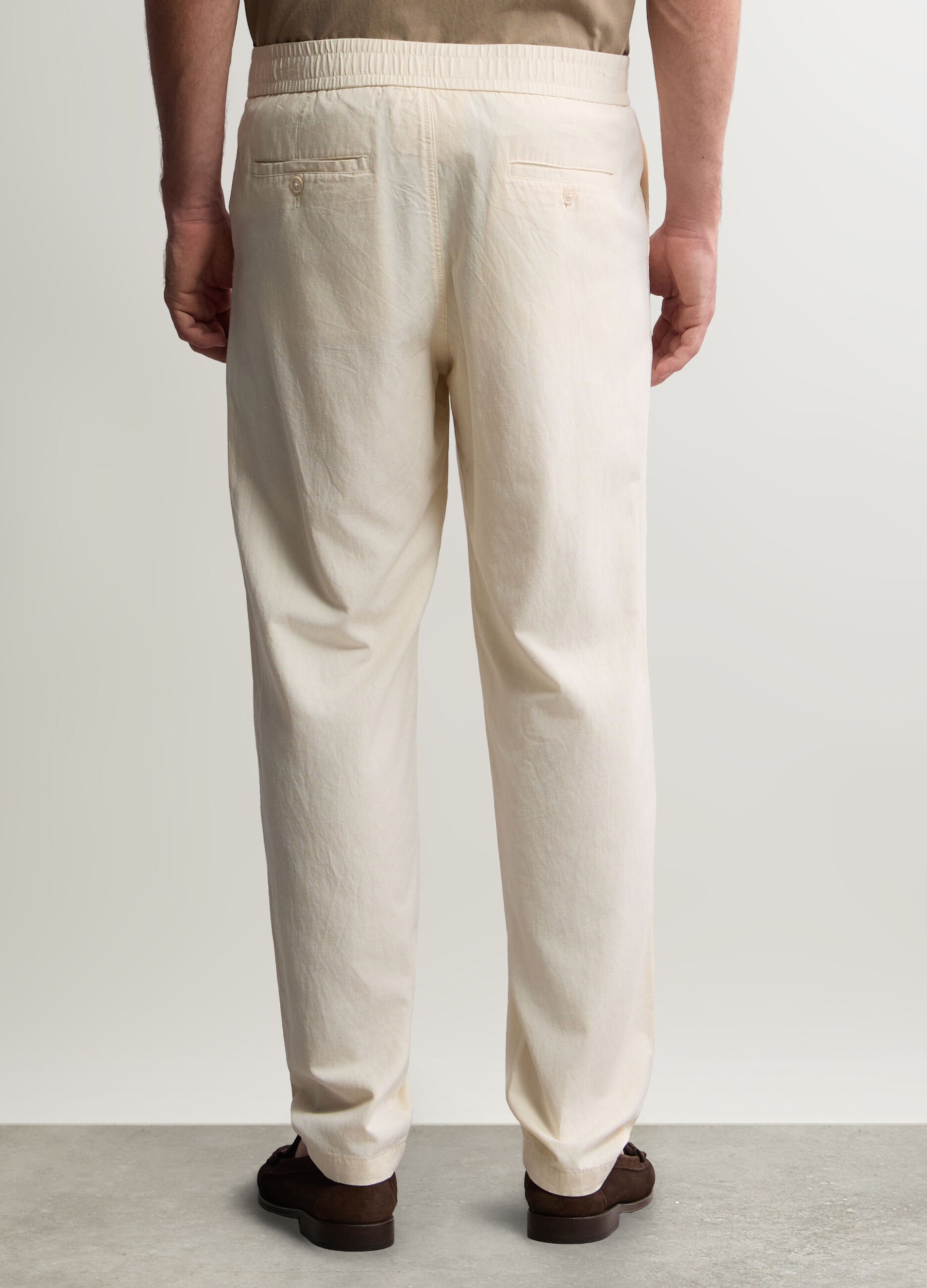 Pantalone chino in viscosa, cotone e lino uomo_2