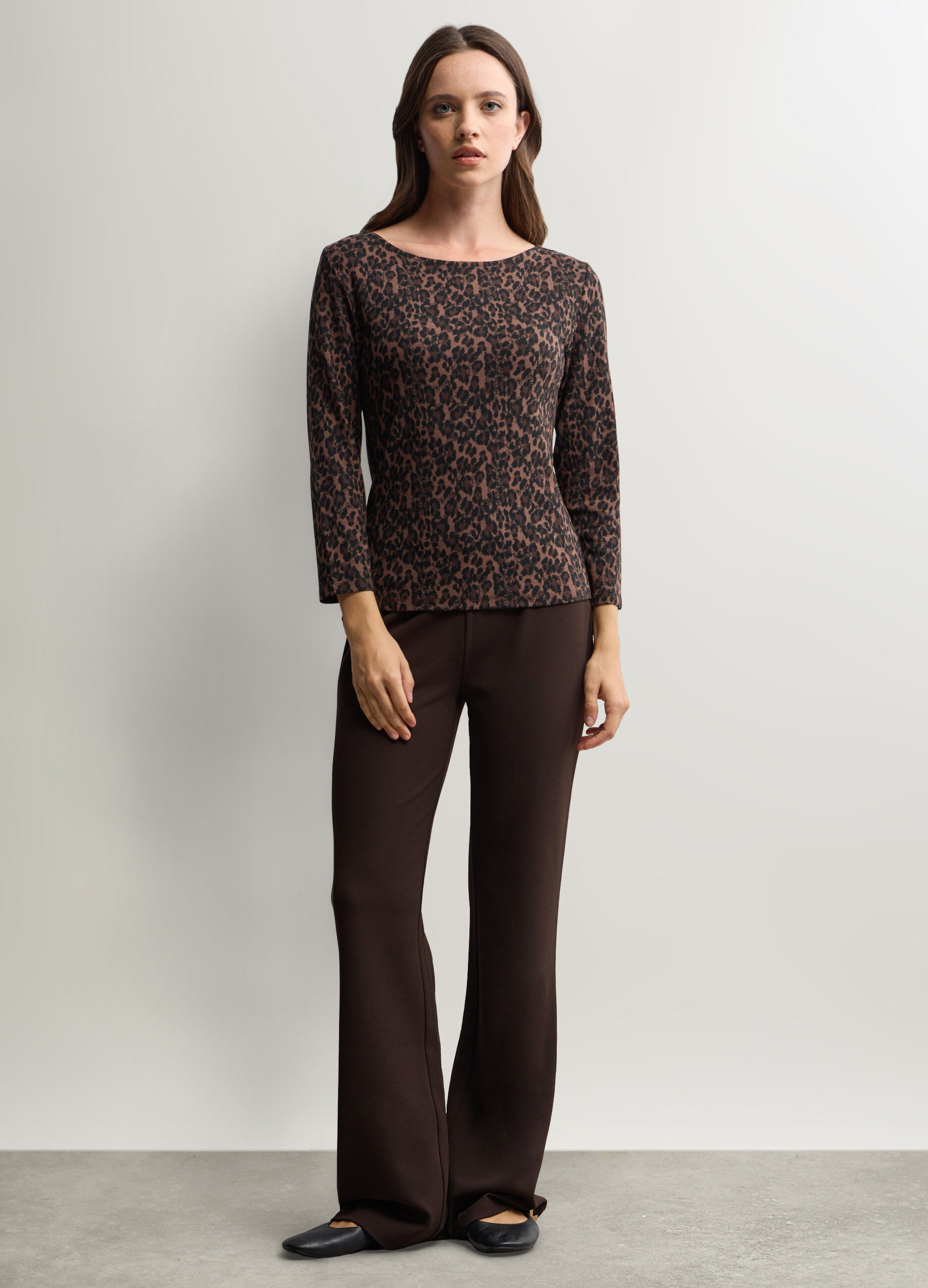 Pantaloni Flare Fit crepe stretch donna_0