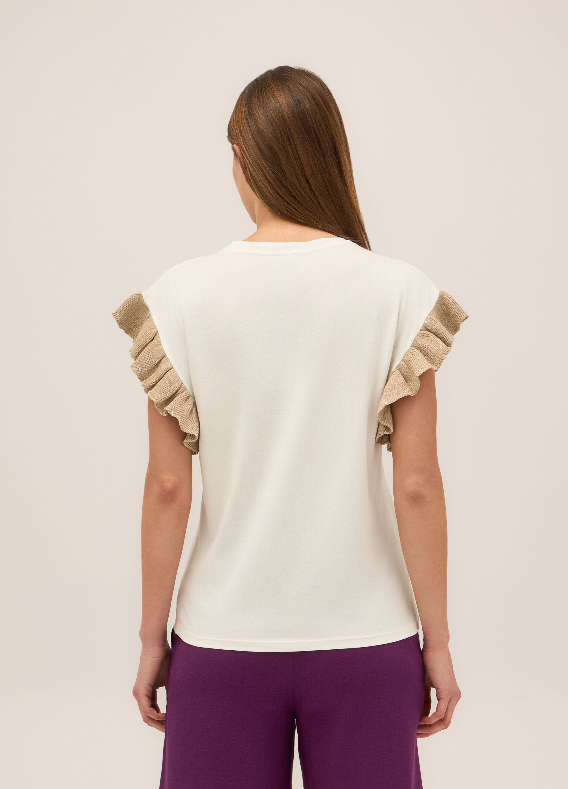 T-shirt in jersey di puro cotone donna_1