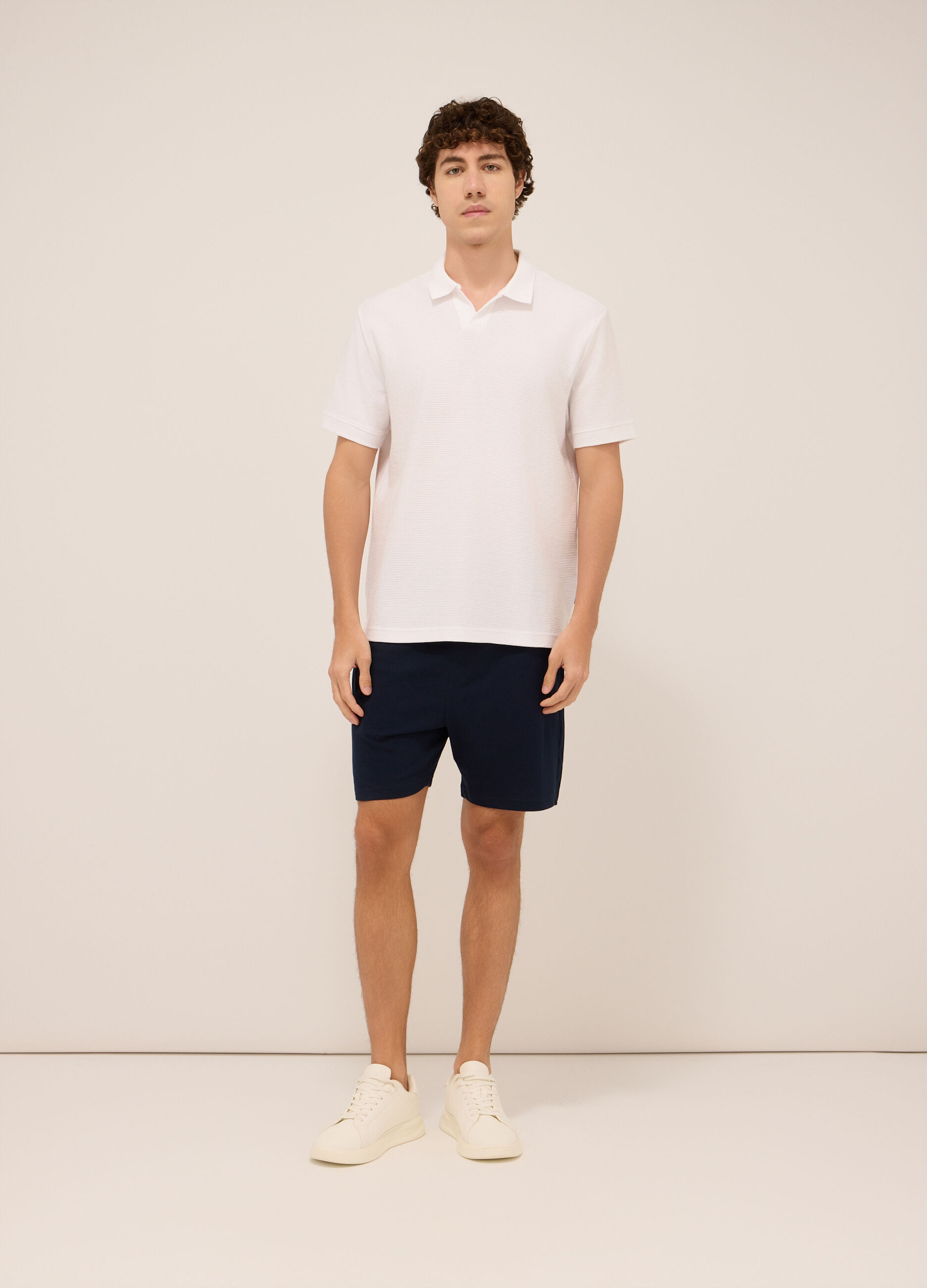 Shorts sportivi in jersey di cotone uomo_0