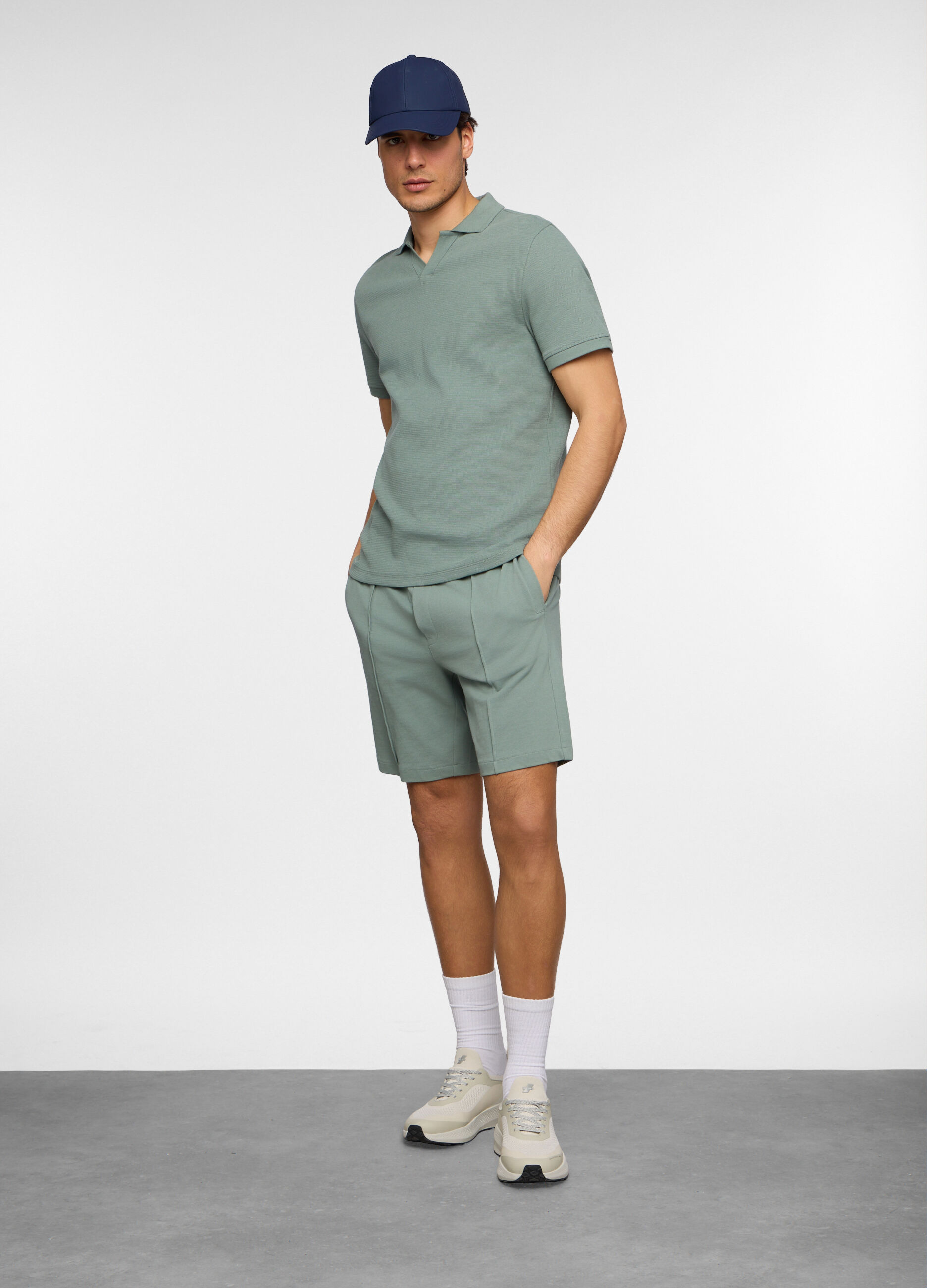 Bermuda in piquet di cotone uomo_0
