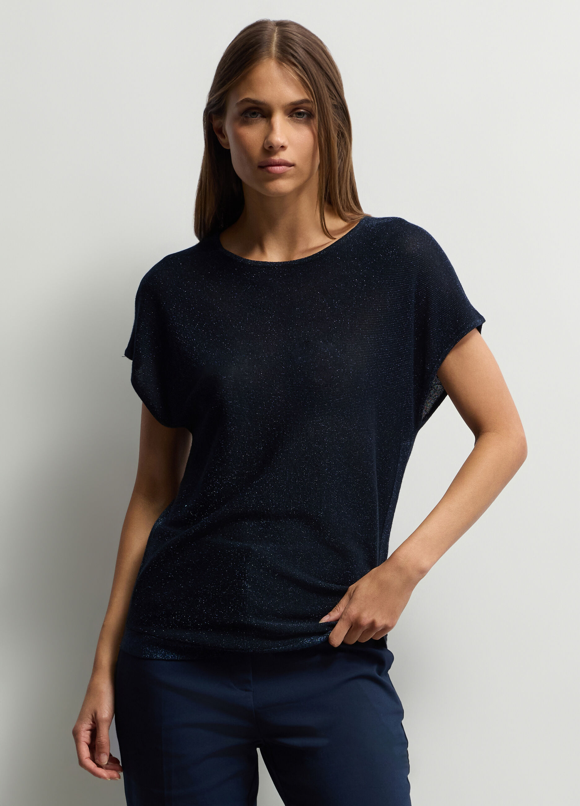 Maglia kimono girocollo rasata donna_0