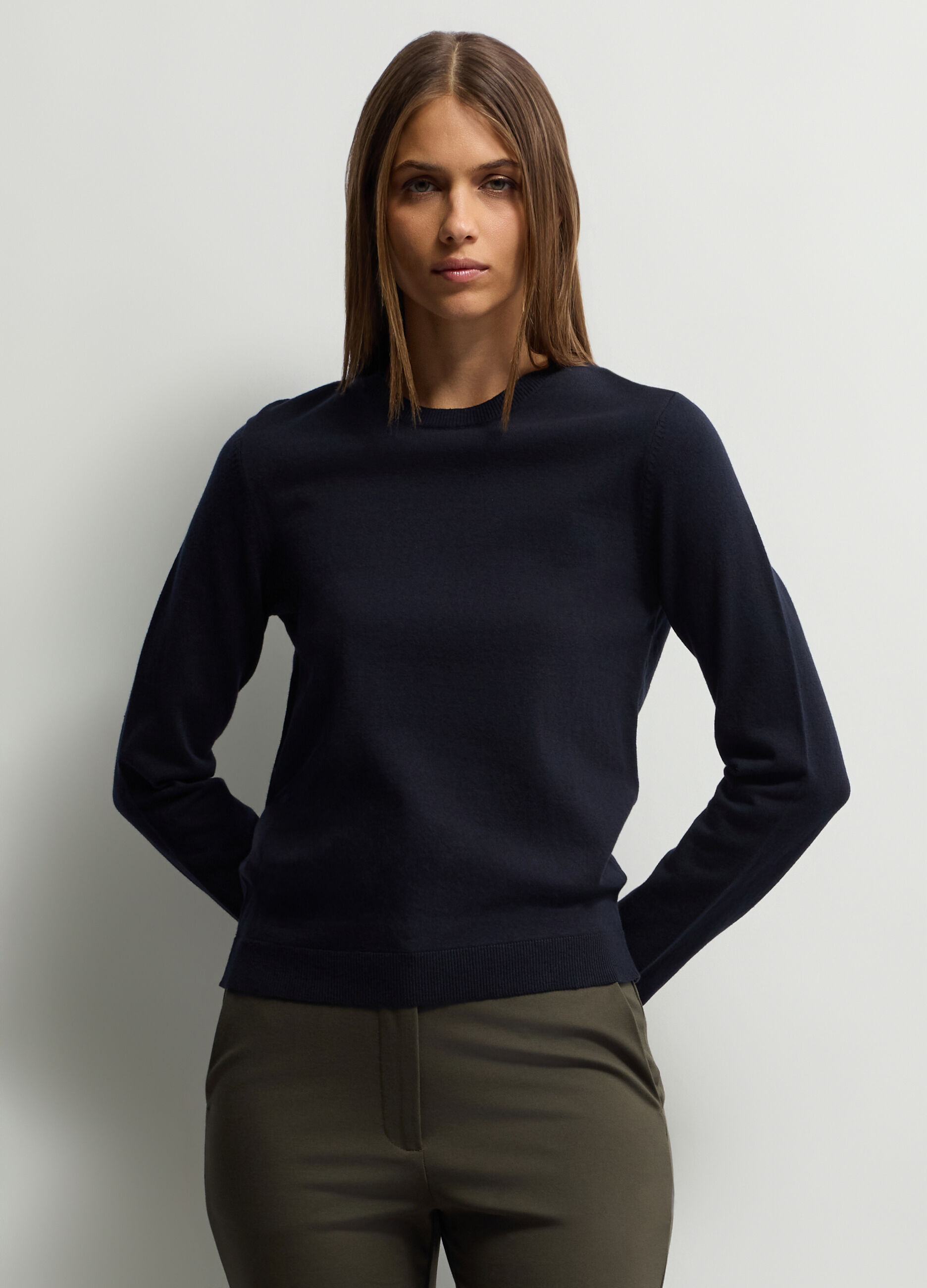 Pullover girocollo rasato donna_0