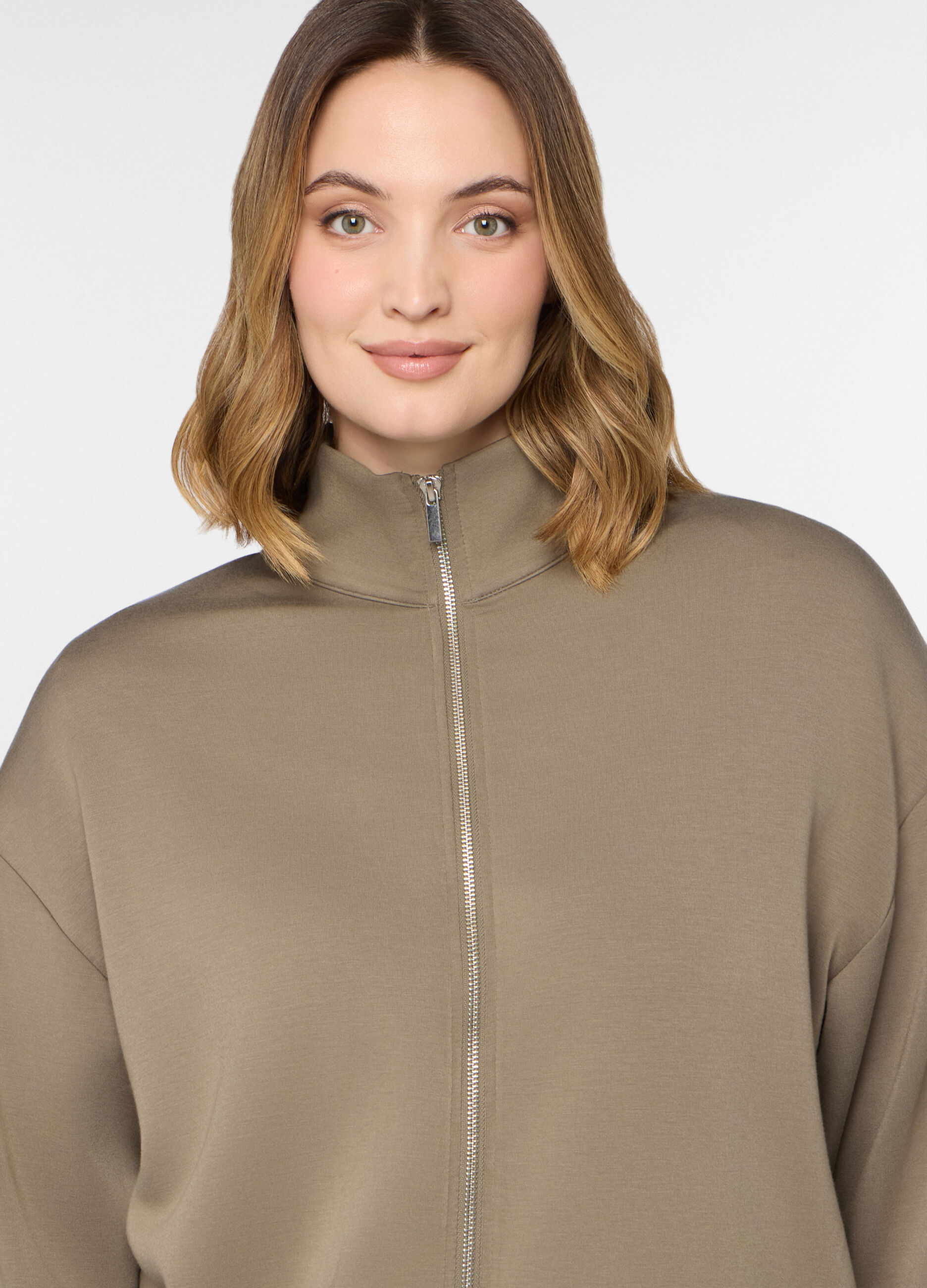 Felpa full zip stretch donna curvy_2