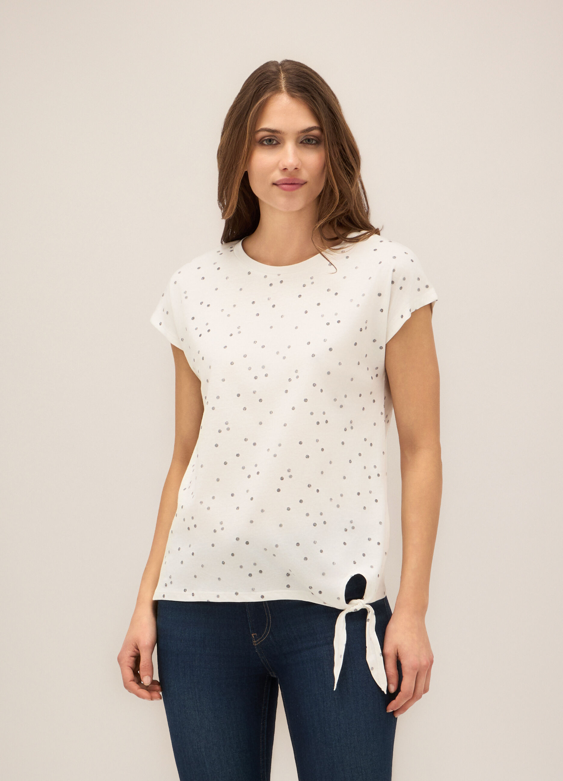 T-shirt in puro cotone donna_0