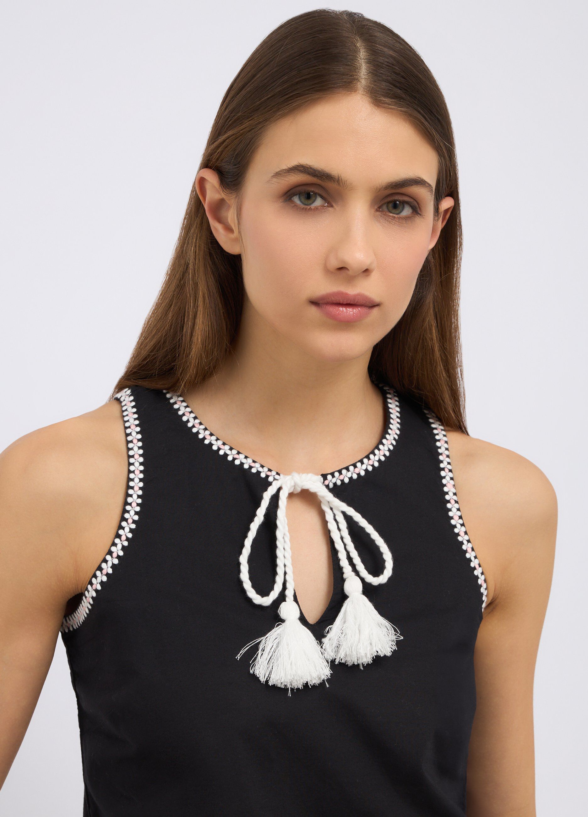 Blusa in puro cotone con ricami donna_2