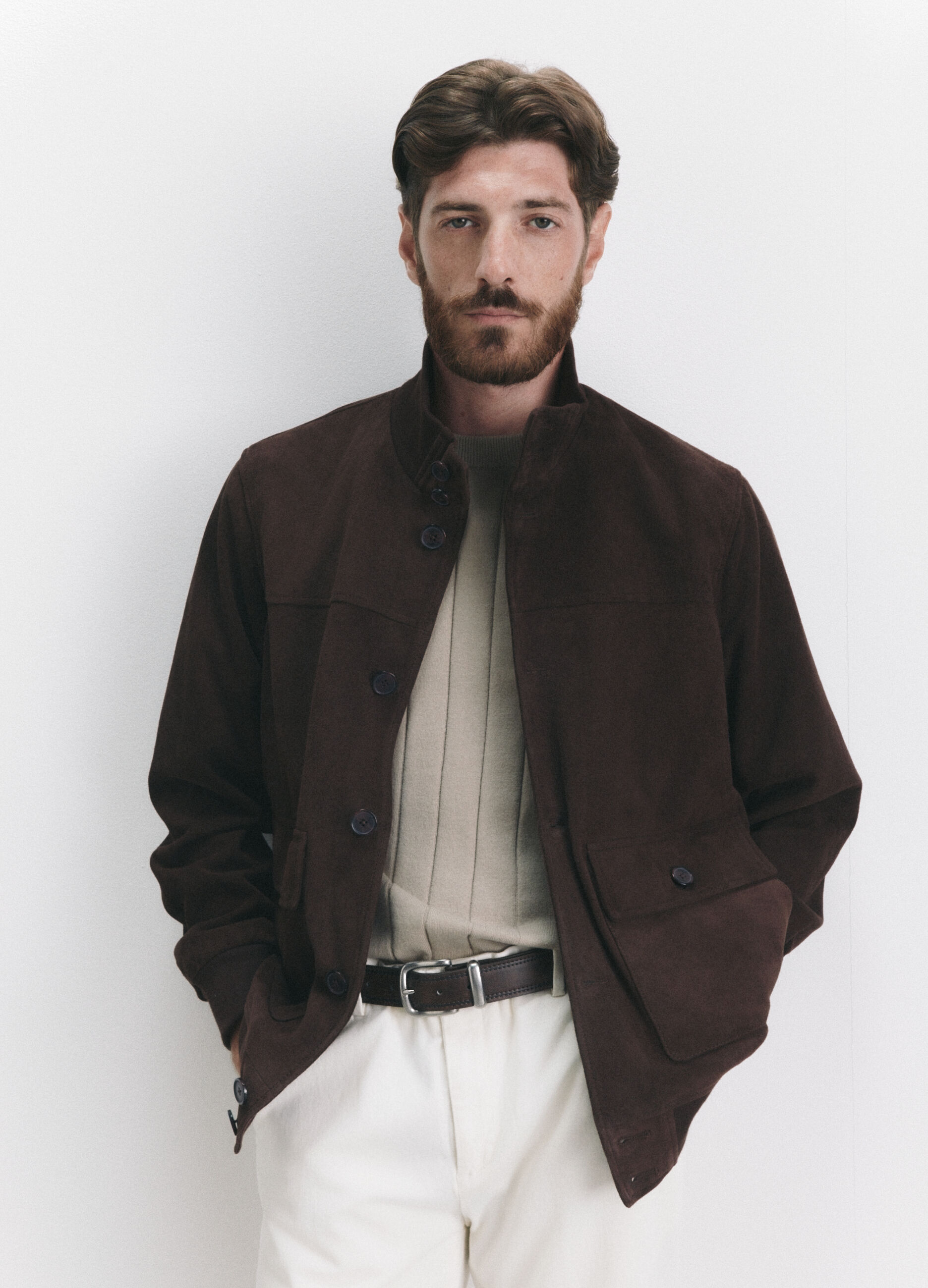 Blouson in vera pelle scamosciata uomo_1