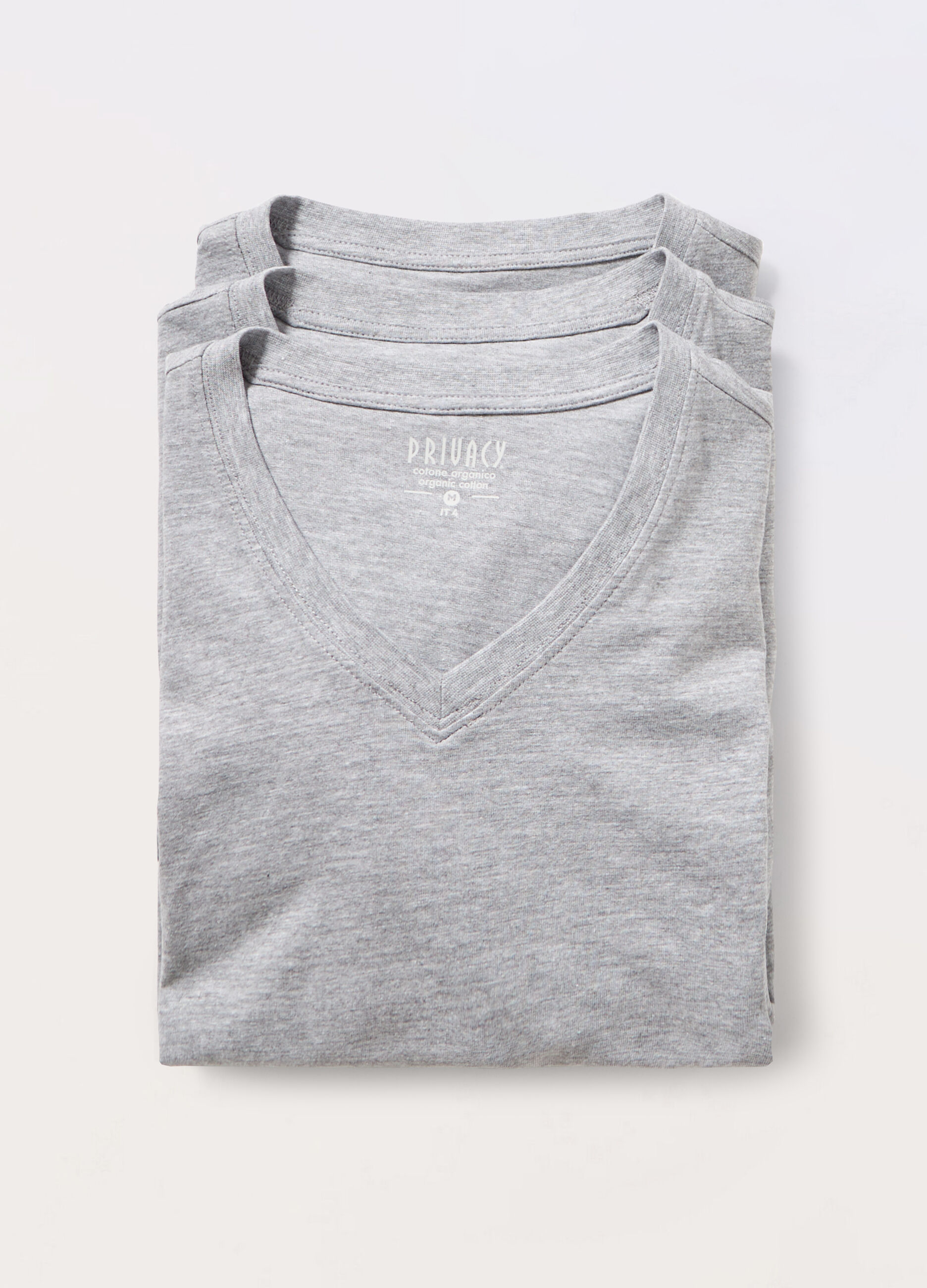 3 pack T-shirt collo a Vi puro cotone uomo_0