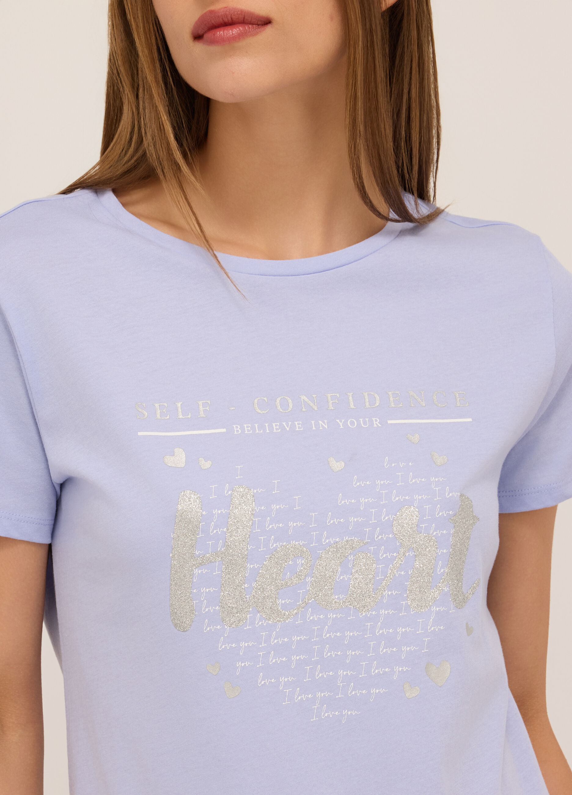 T-shirt in jersey di puro cotone donna_2
