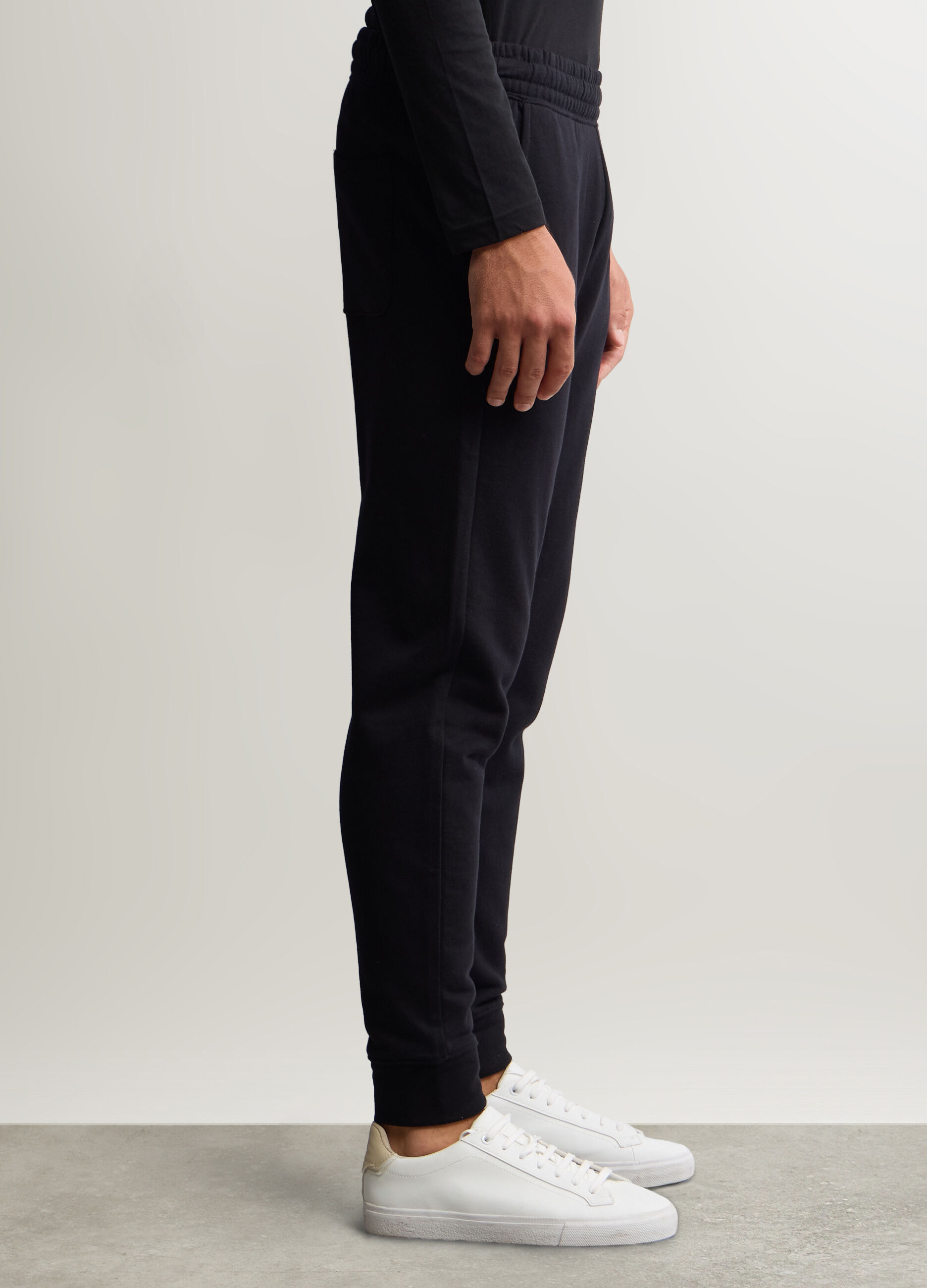Jogger slim fit in felpa di cotone uomo_1