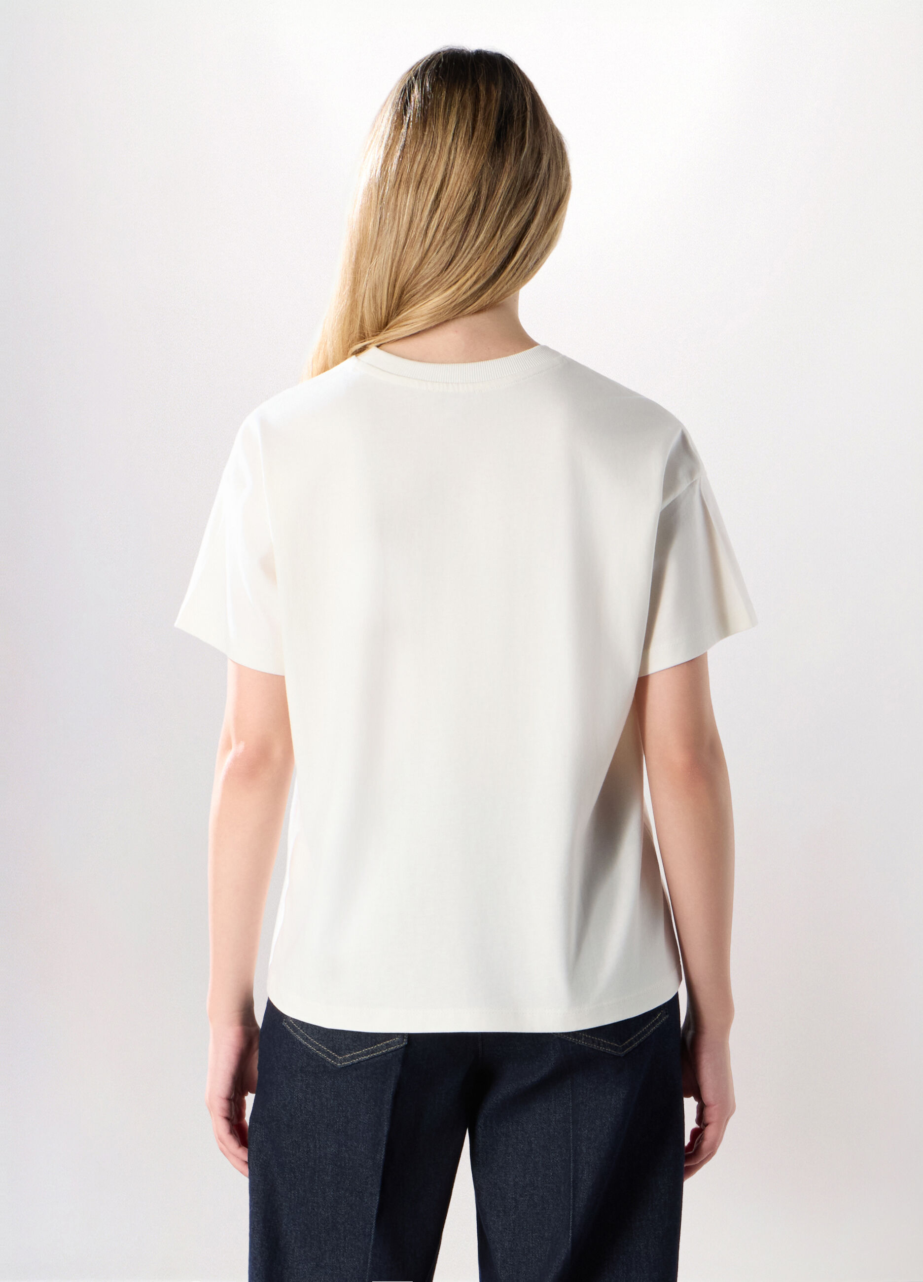 T-shirt in jersey di puro cotone donna_1