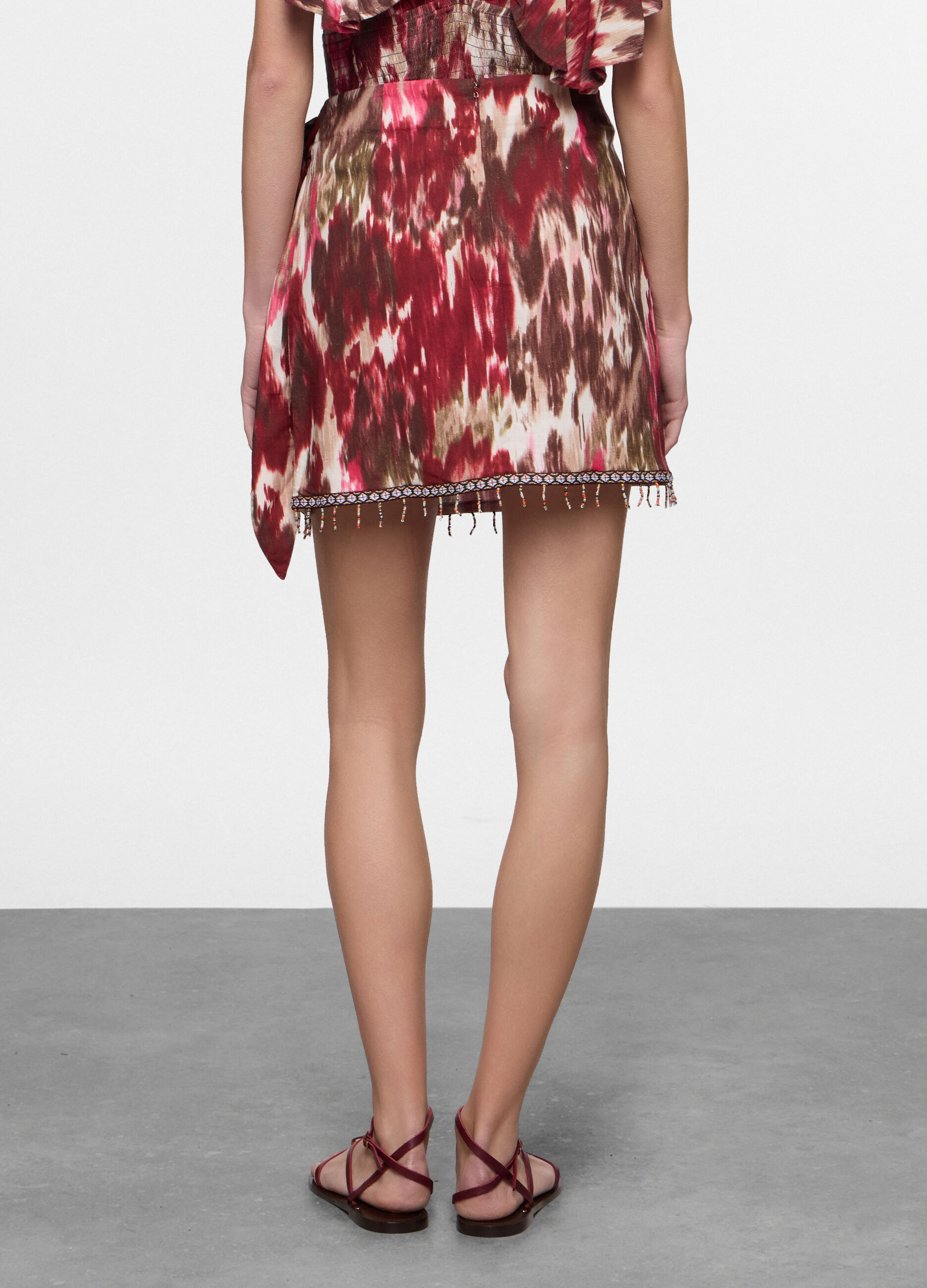 Minigonna misto lino donna_1