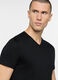 T-shirt scollo a V in jersey di cotone uomo_2