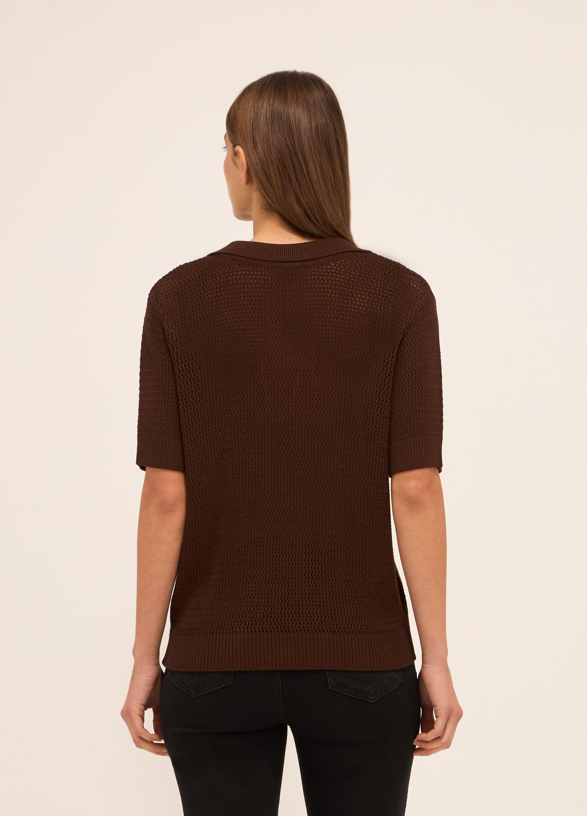 Polo in tricot traforata donna_1