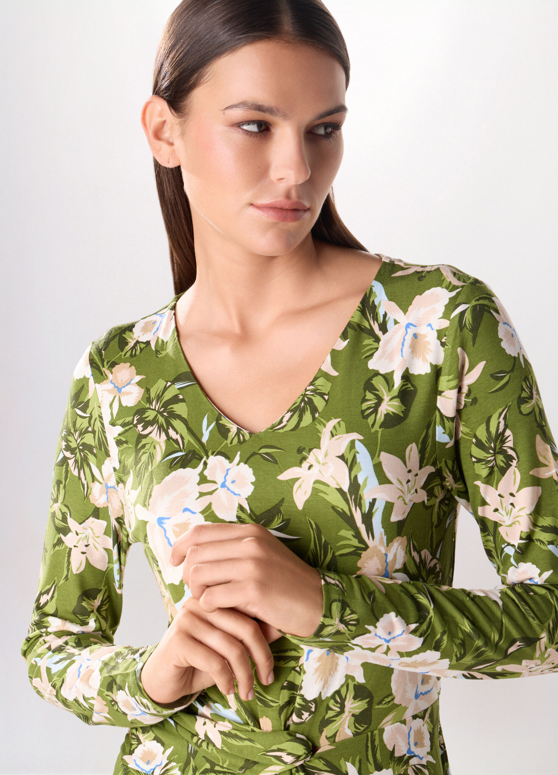 Abito corto in viscosa stretch donna_2