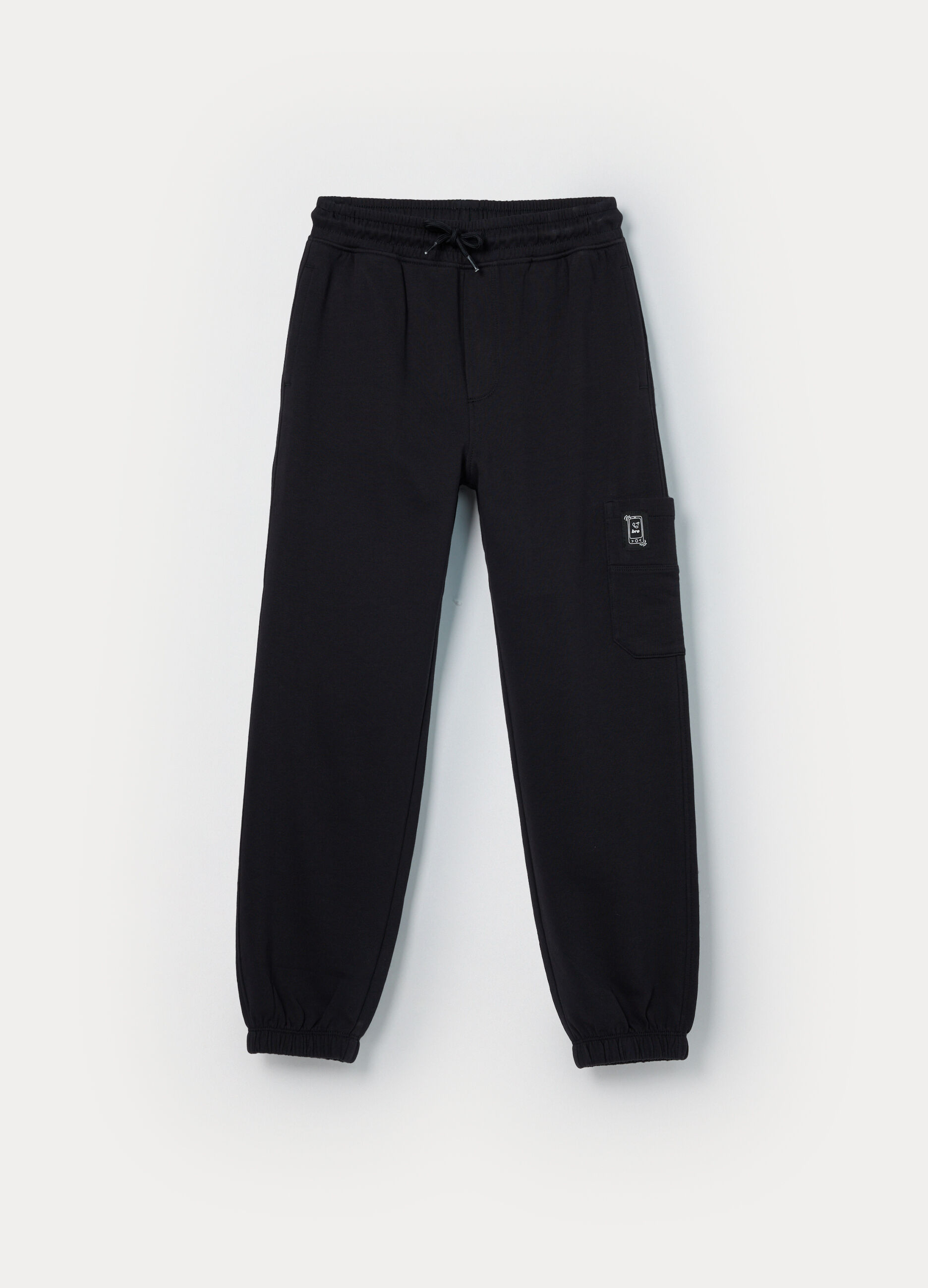 Jogger cargo in french terry di puro cotone bambino_0