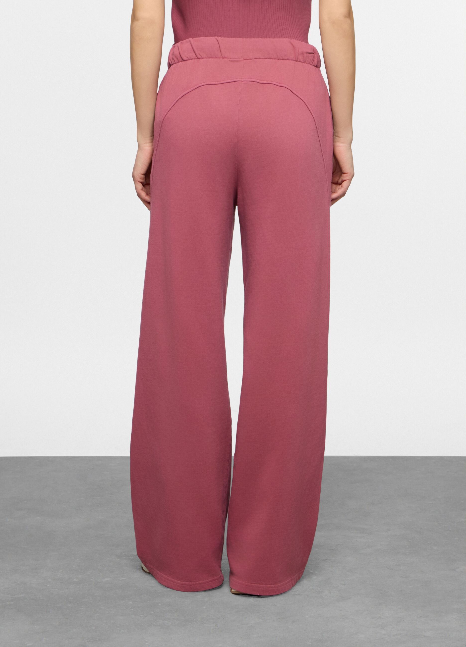 Jogger wide leg in french terry donna_1